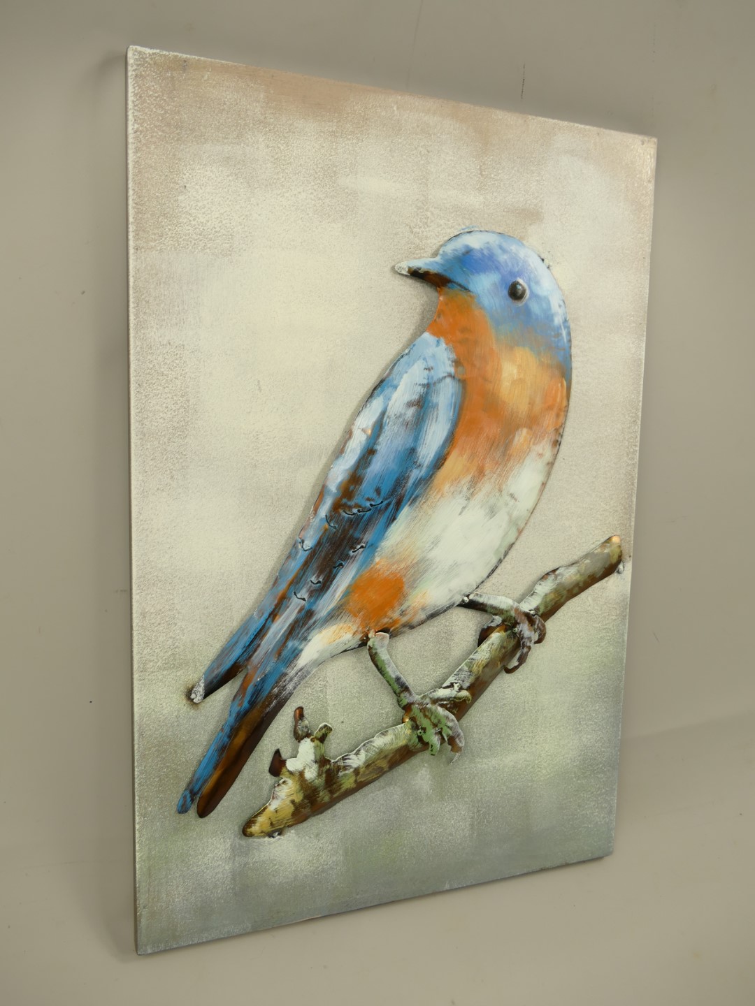 (*) Metallbild (3D) Eisen Vogel H.60x40cm