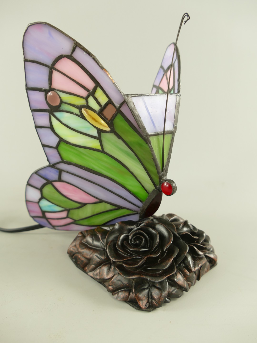 Lampe Tiffany Schmetterling fassung E14 H.20cm