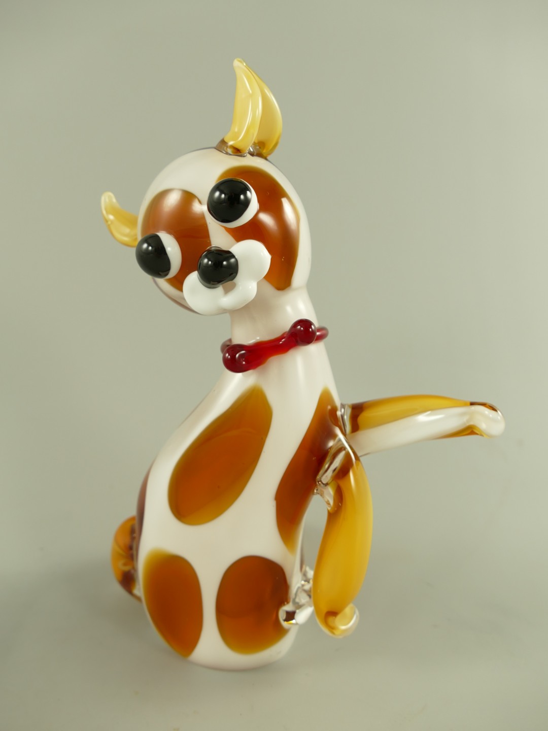 Glasfigur Murano styl Katze farbe H.24cm