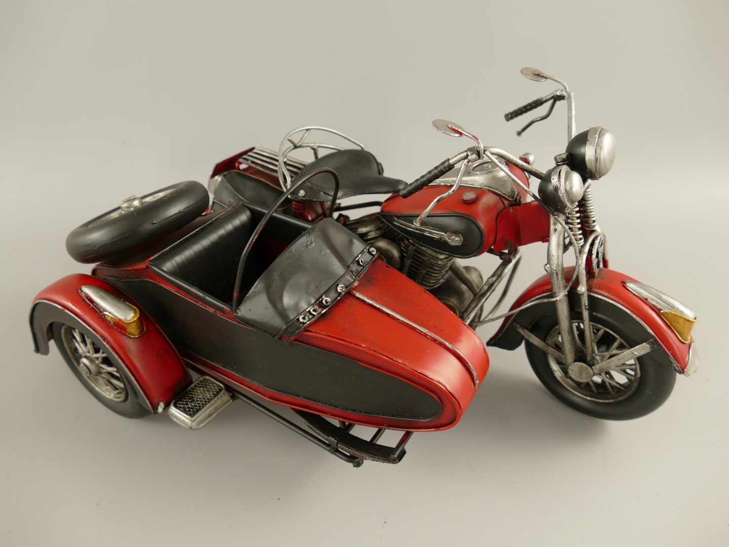 Motor mit seitwagen Antik Eisen L.36x18cm