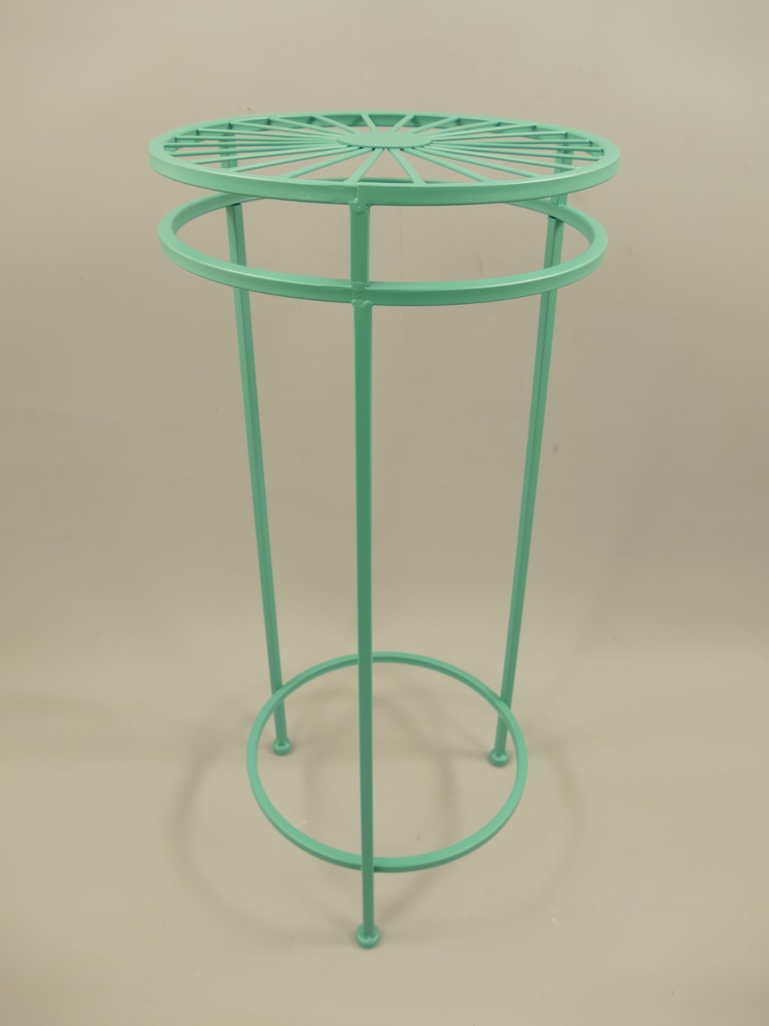 Tisch Eisen Rund rustikal grün Set/3 H.46-66cm