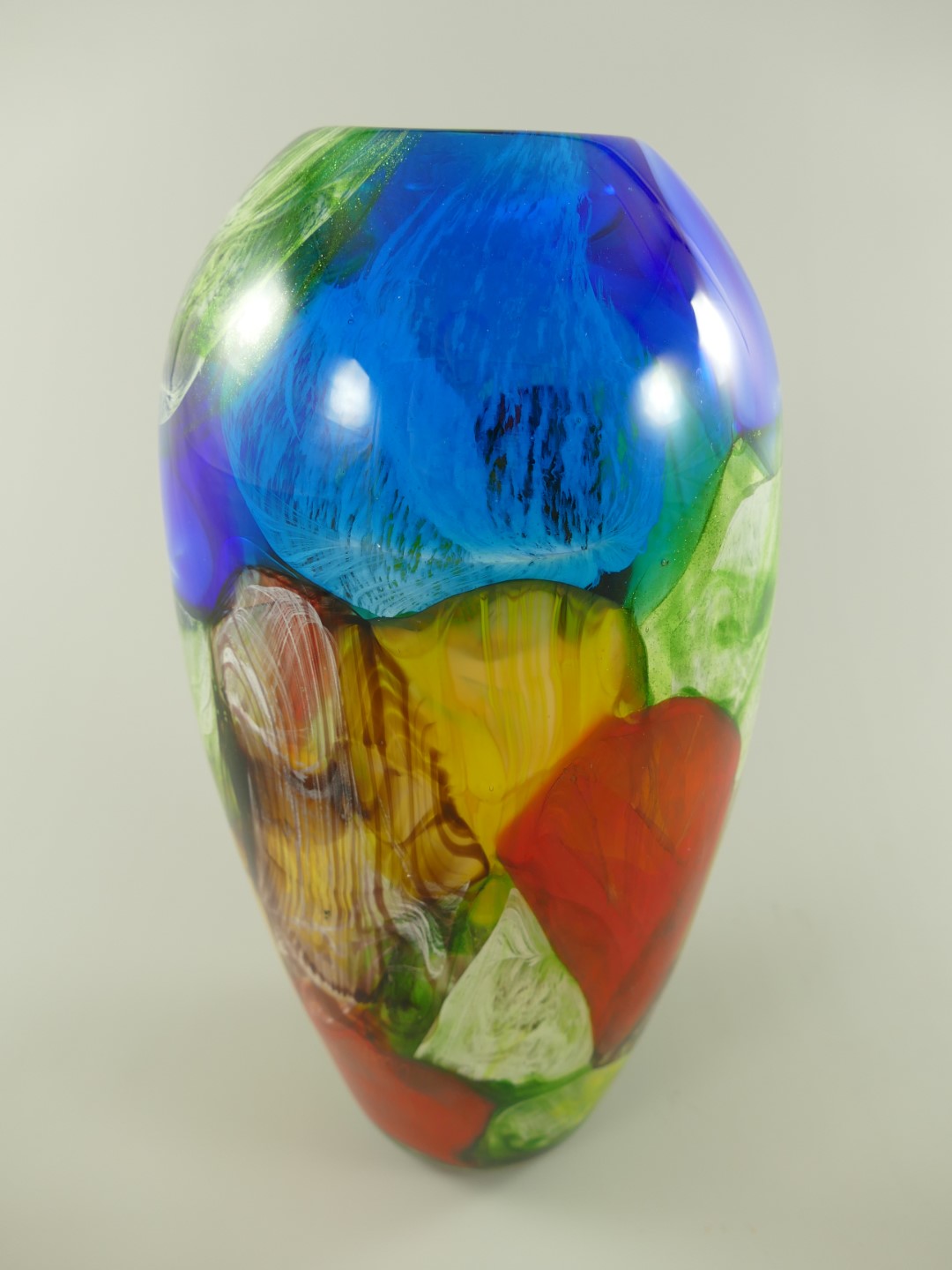 Glas Vase farbe H.35x18cm