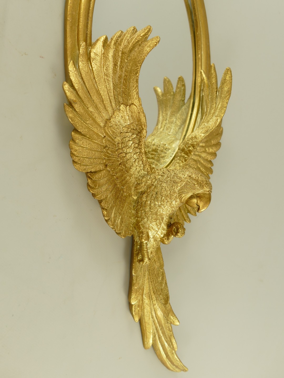 Wandspiegel Papageien Polystein gold H.59cm