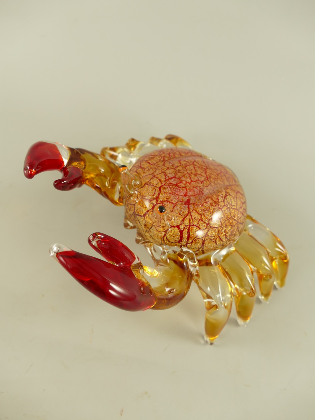 Glasfigur Murano styl Krabben farbe L.20cm