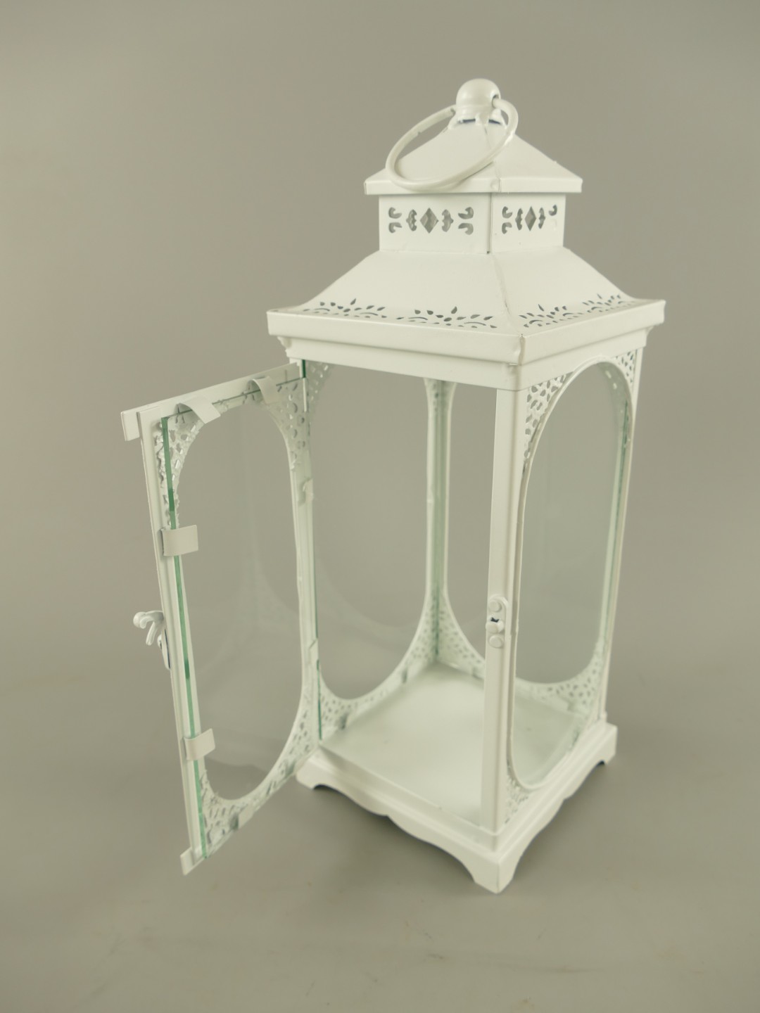 Laterne rustikal weiss Eisen H.25/34/50cm