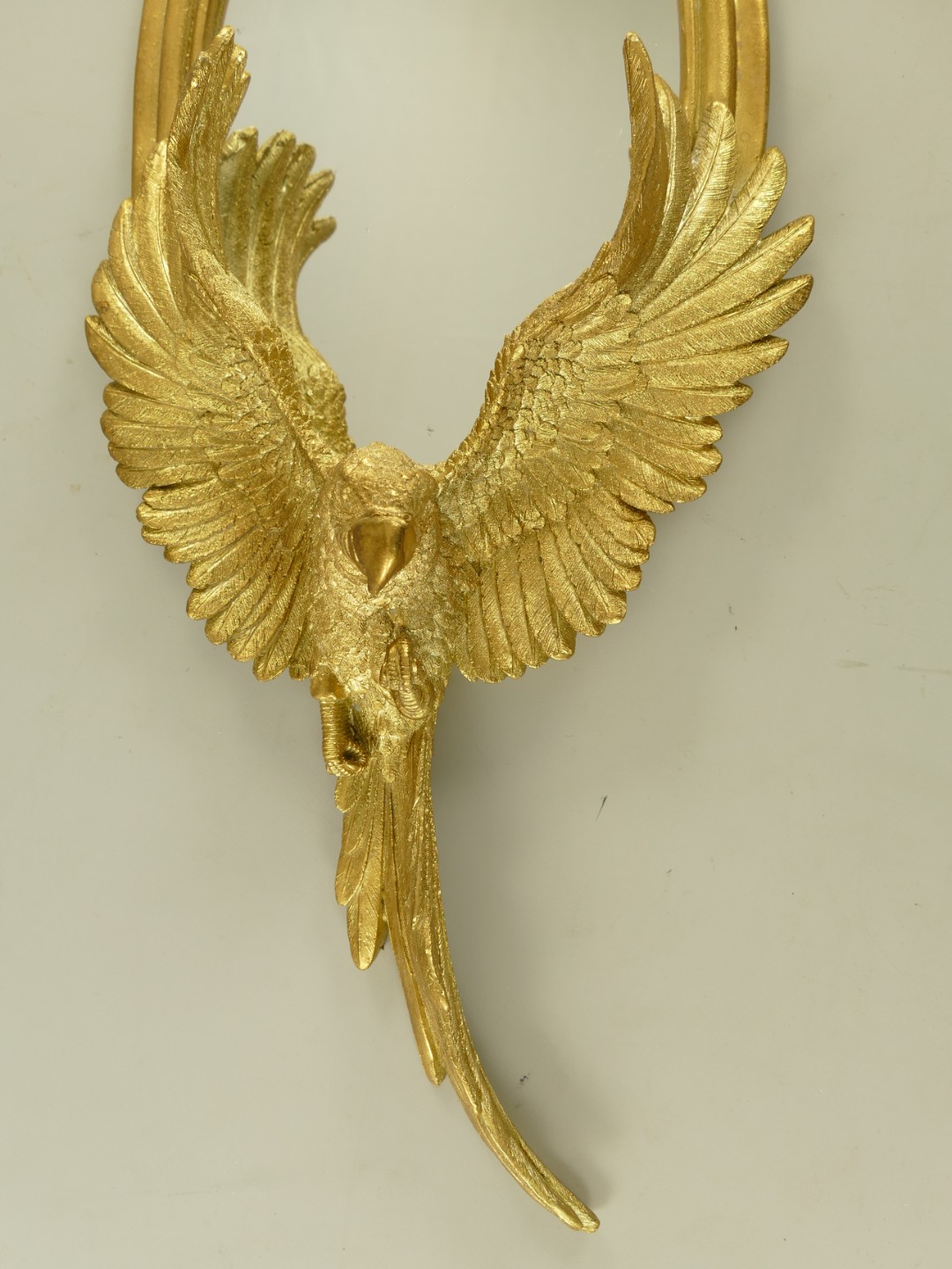 Wandspiegel Papageien Polystein gold H.59cm