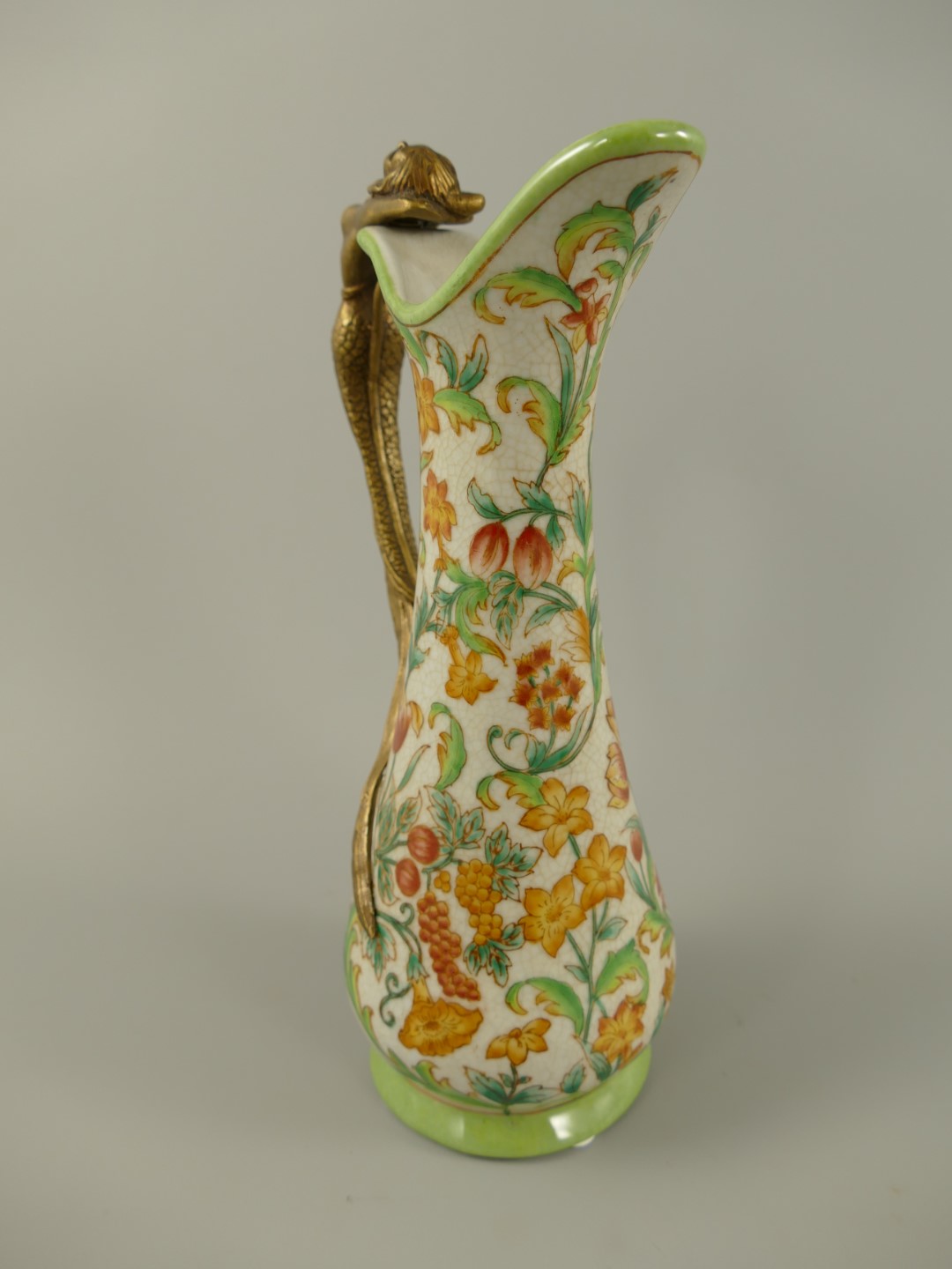 Vase Porzellan/Messing bunt H.25x14cm