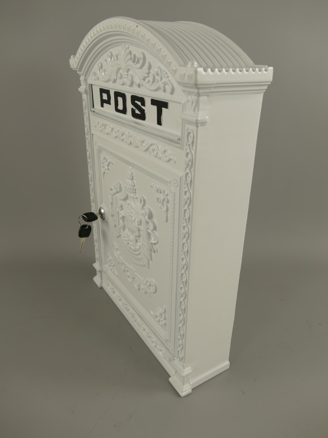Wandbriefkasten Alu/eckig weiss H.45cm