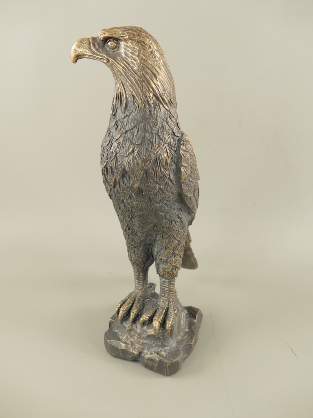Figur Adler Polystein Bronze farbig H.35x18cm