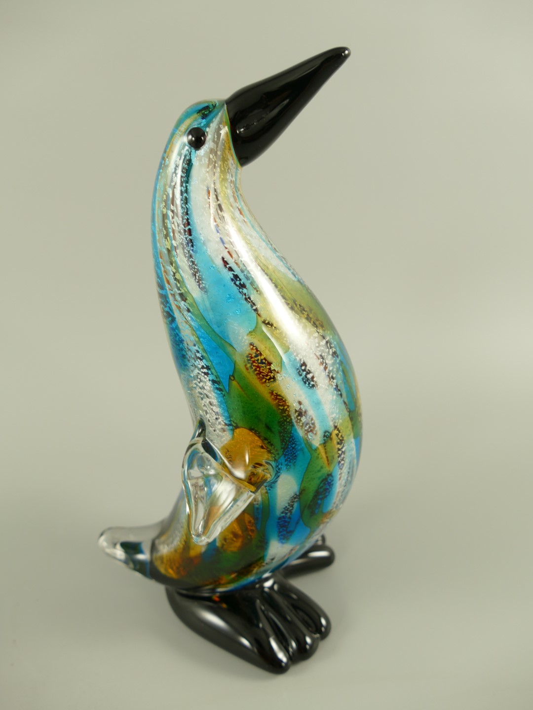 Glasfigur Pinguine farbe H.22x12cm