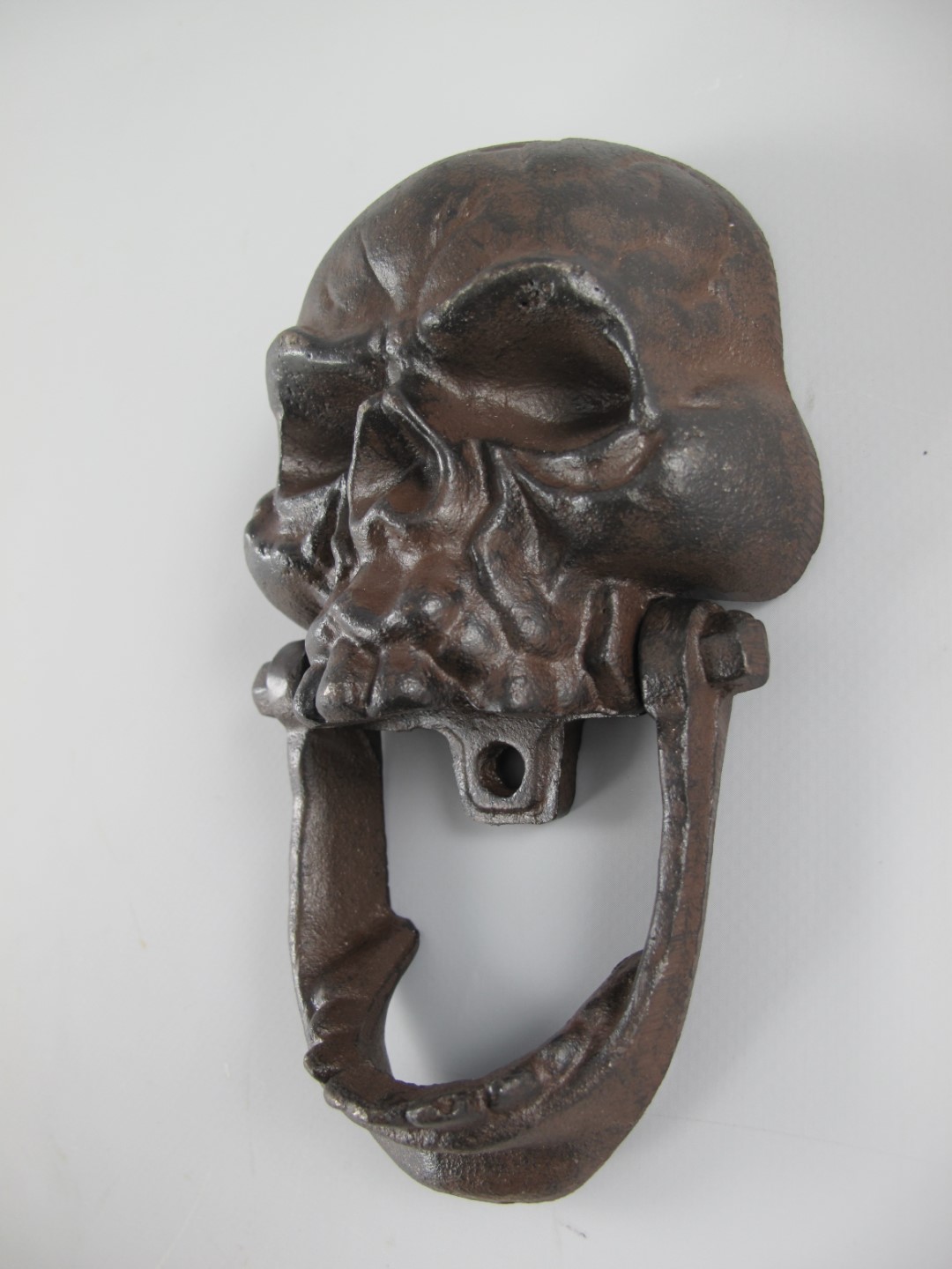 Türklopfer Eisen rust. braun Totenkopf H.18x11cm
