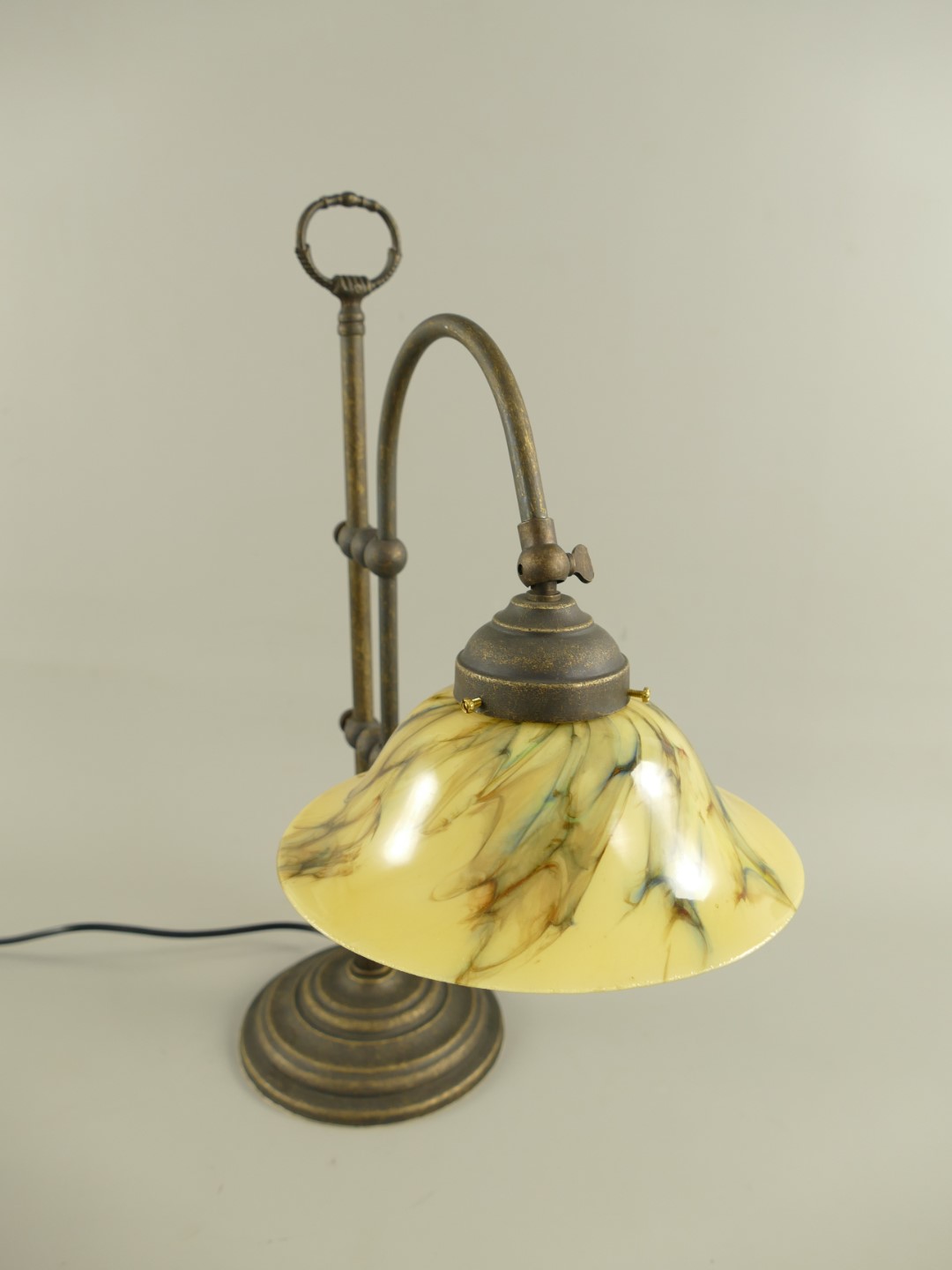 Lampe Messing brün. Schirm(215.090GM) H.50cm