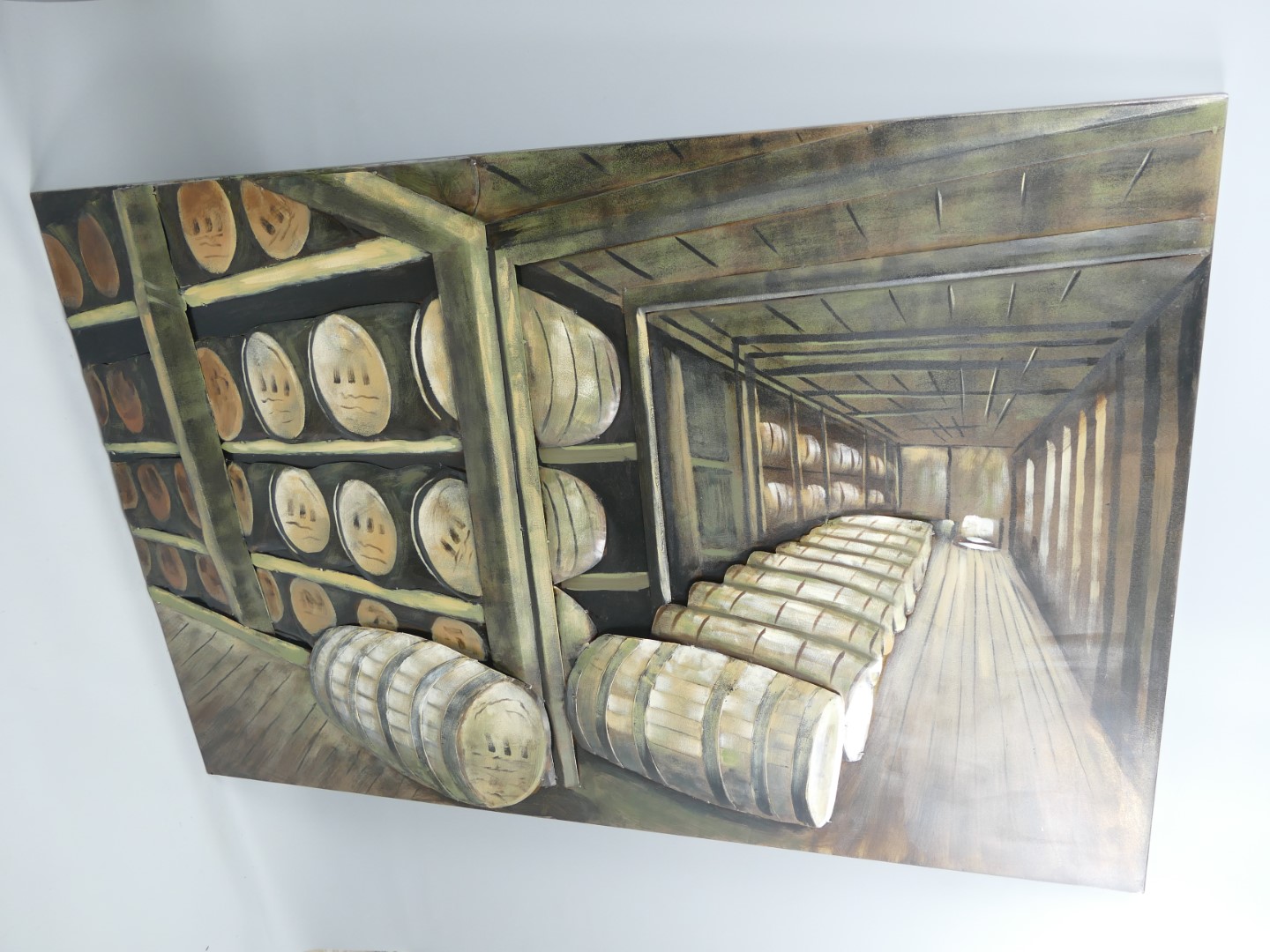 #(*) Metallbild(3D) Eisen Weinkeller L.120x80cm