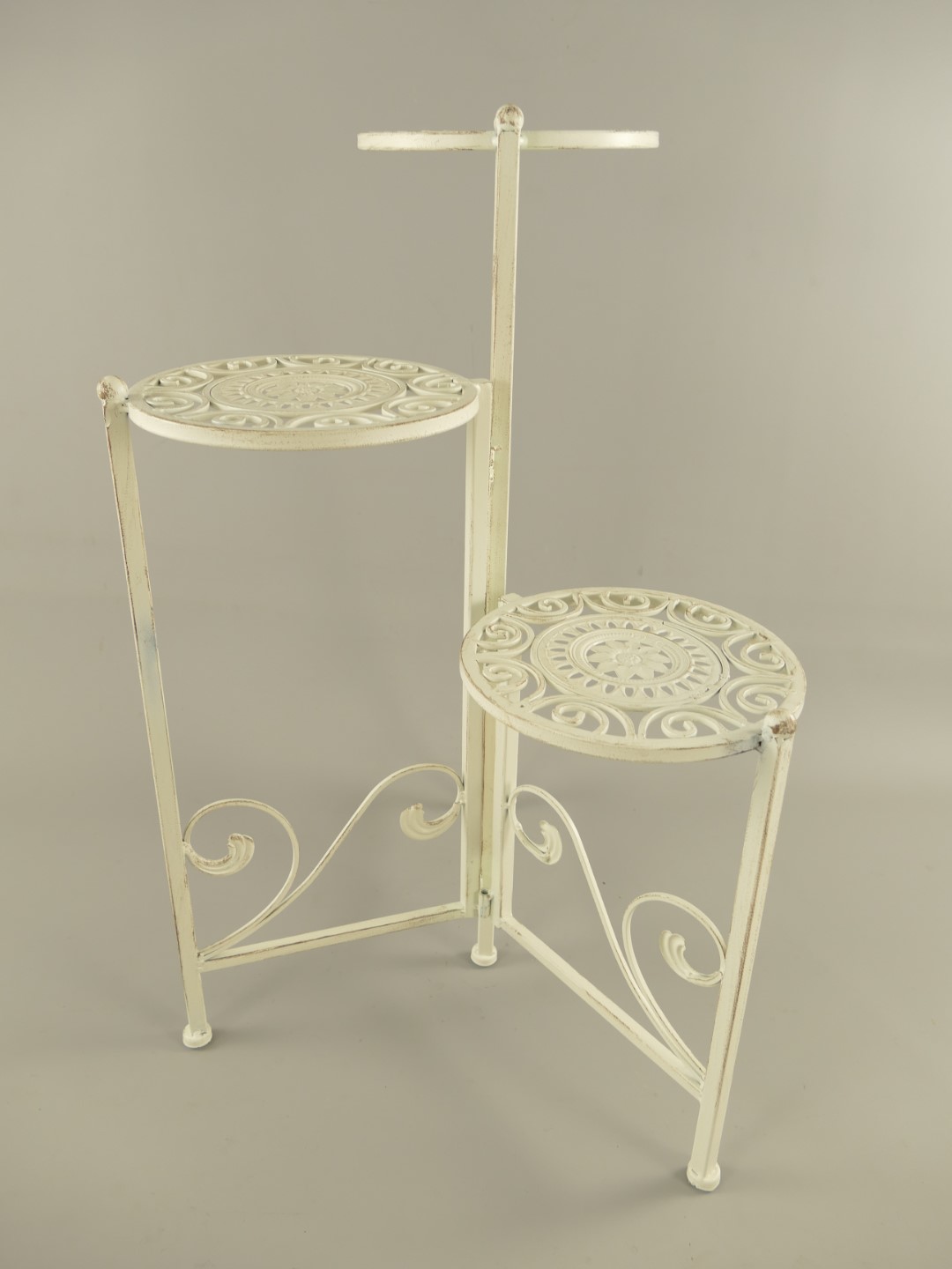 Tisch Eisen Rust. weiss 3tlg. H.67x47x45cm