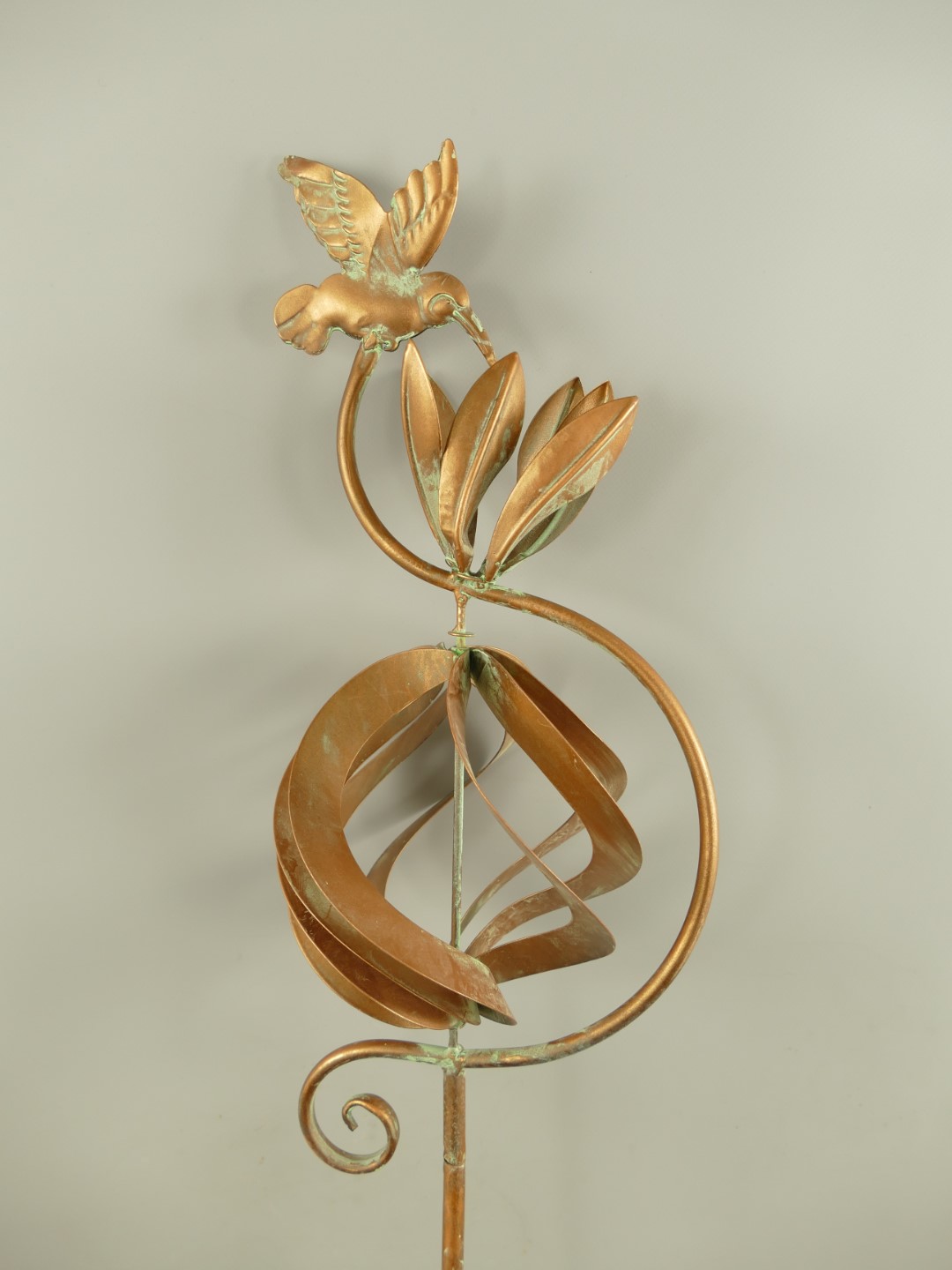 Wind Spinner  Eisen Kupfer farbig H.160x28cm