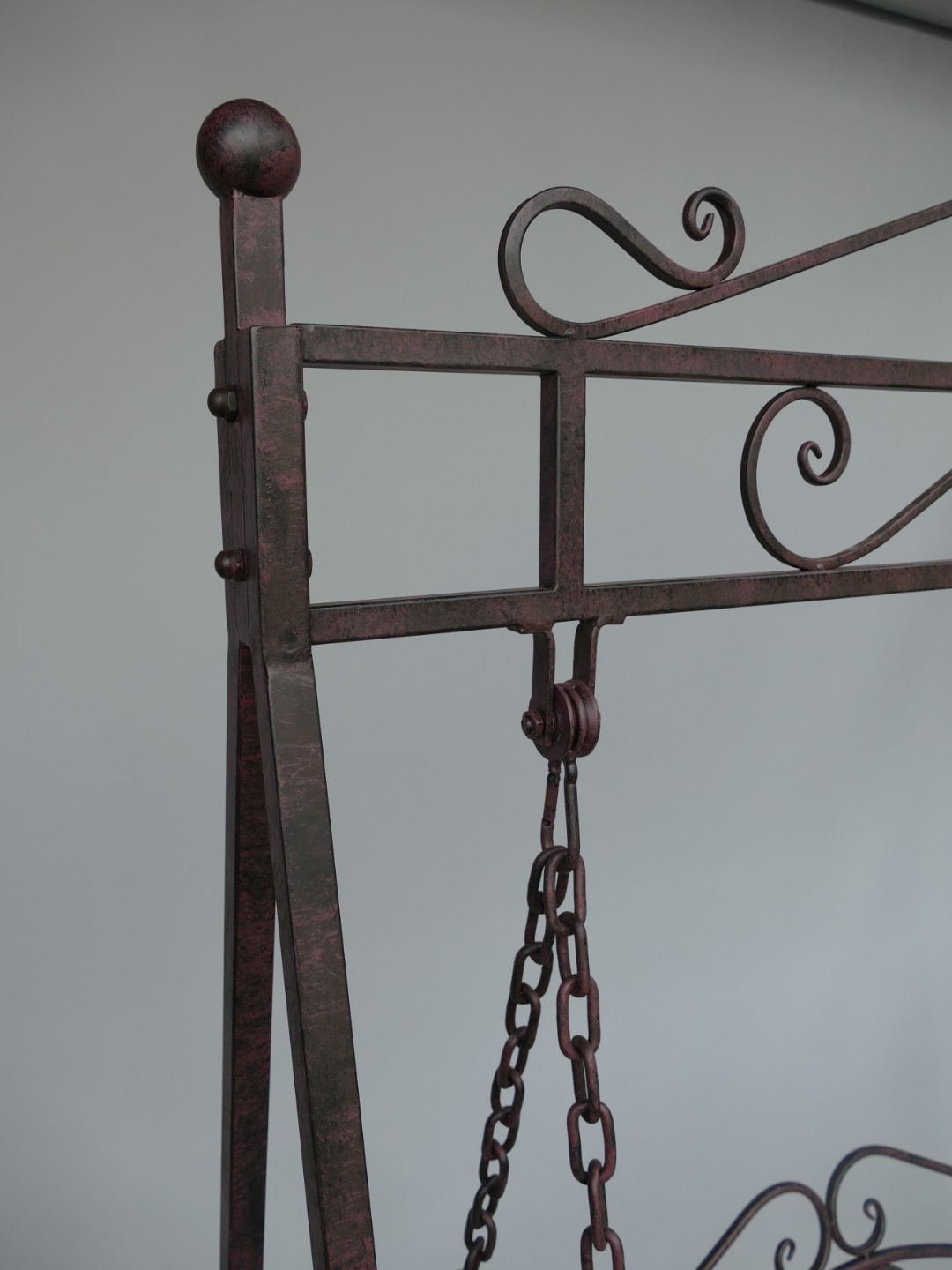 (*)*NT Schaukelbank Eisen antikbraun H.223x150cm