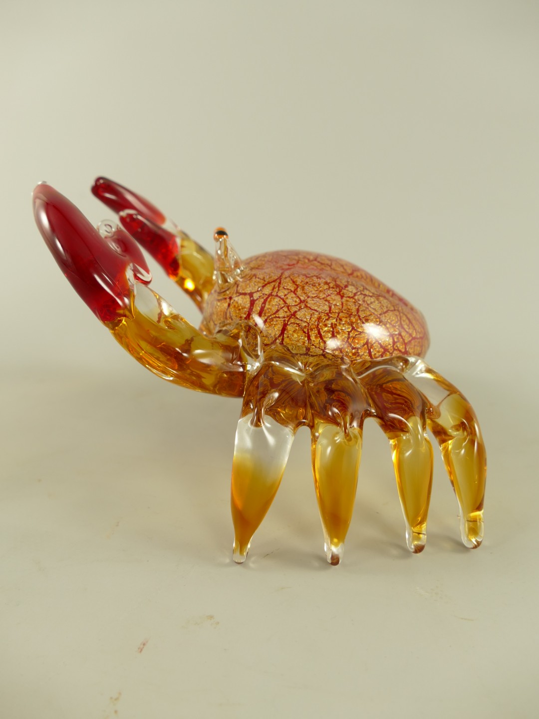 Glasfigur Murano styl Krabben farbe L.20cm