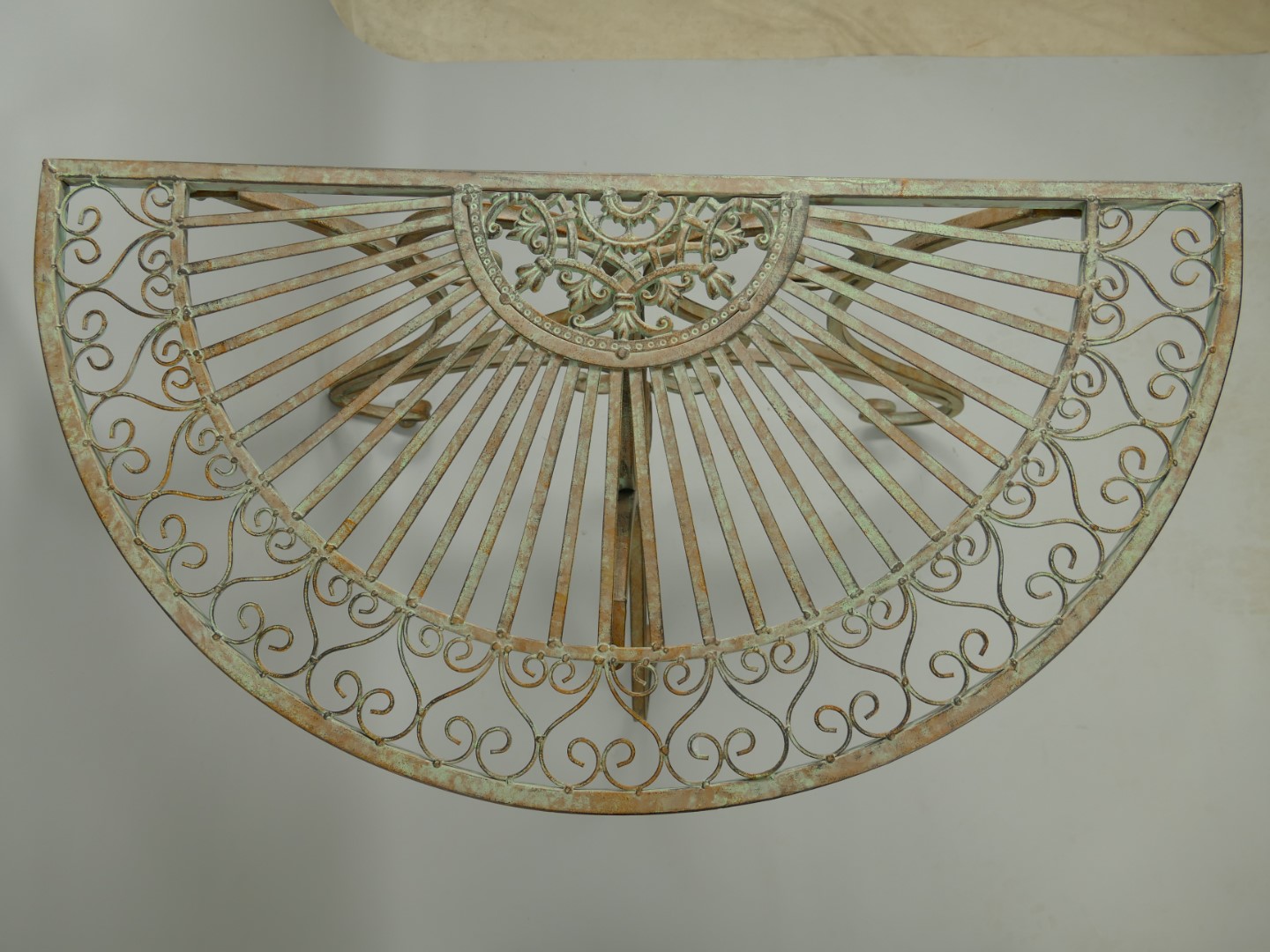 Wandtisch 1/2-rund rustikal Eisen H.75x90cm