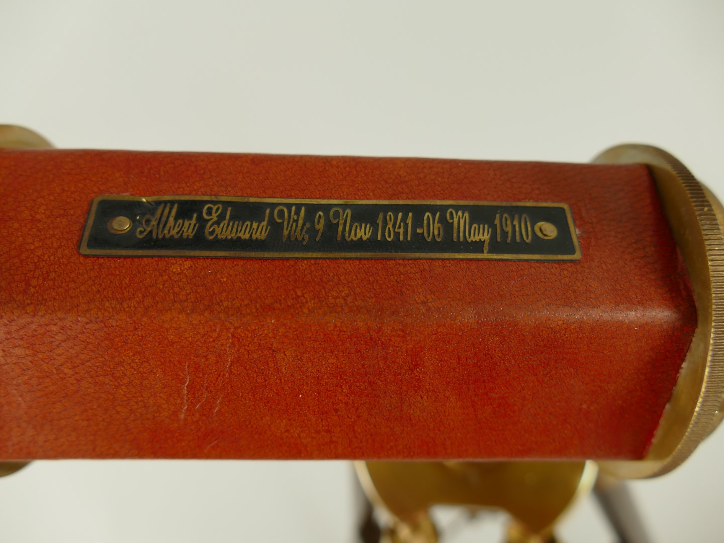 Fernrohr Messing Holz Stativ H.55x29cm