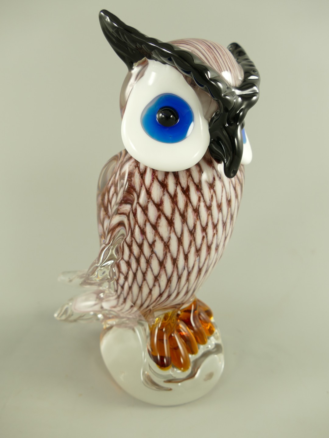 Glasfigur Murano styl Eule farbe H.25cm