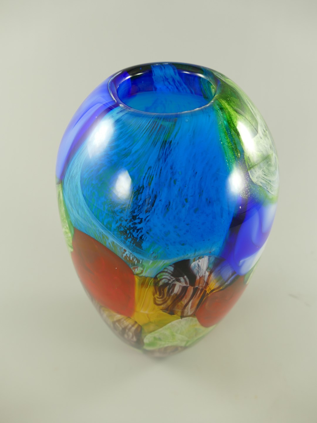 Glas Vase farbe H.35x18cm