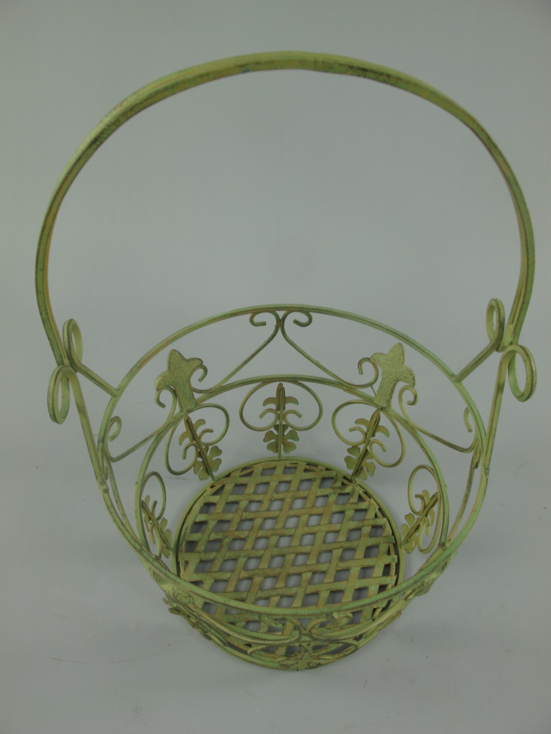 Korbset Eisen grün Set/3 H.35/39/42-D.24/28/33cm