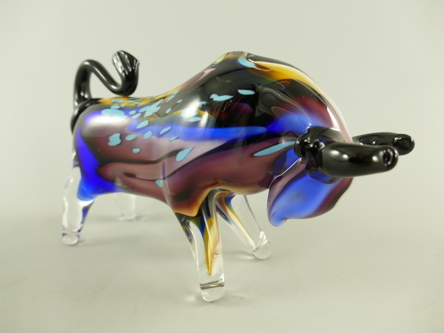 Glasfigur Murano styl Bülle farbe L.20cm