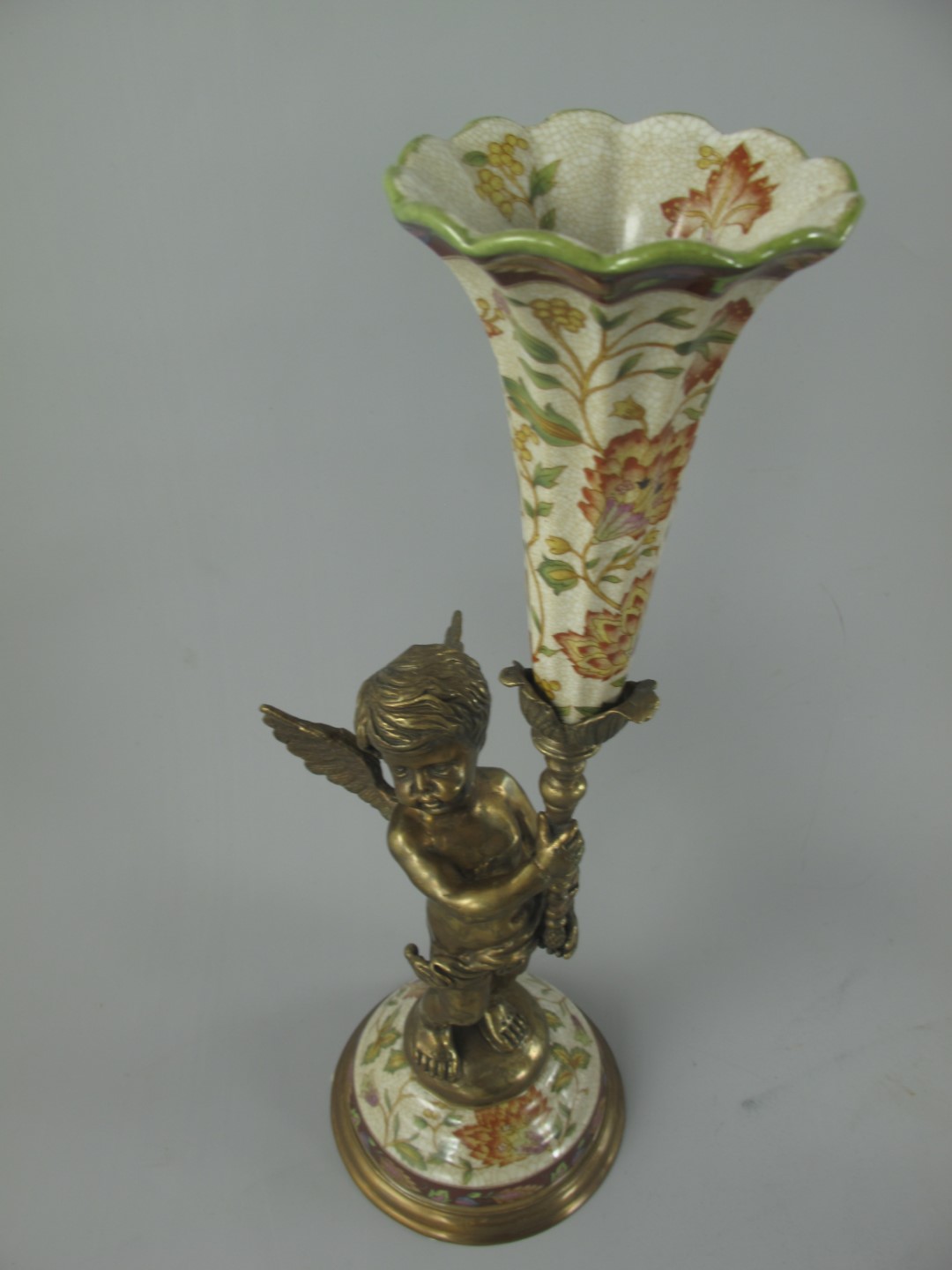Leuchter FARBE Porzellan/Messing H.39x13cm