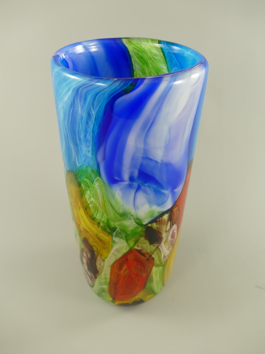 Glas Vase farbe H.36x16cm