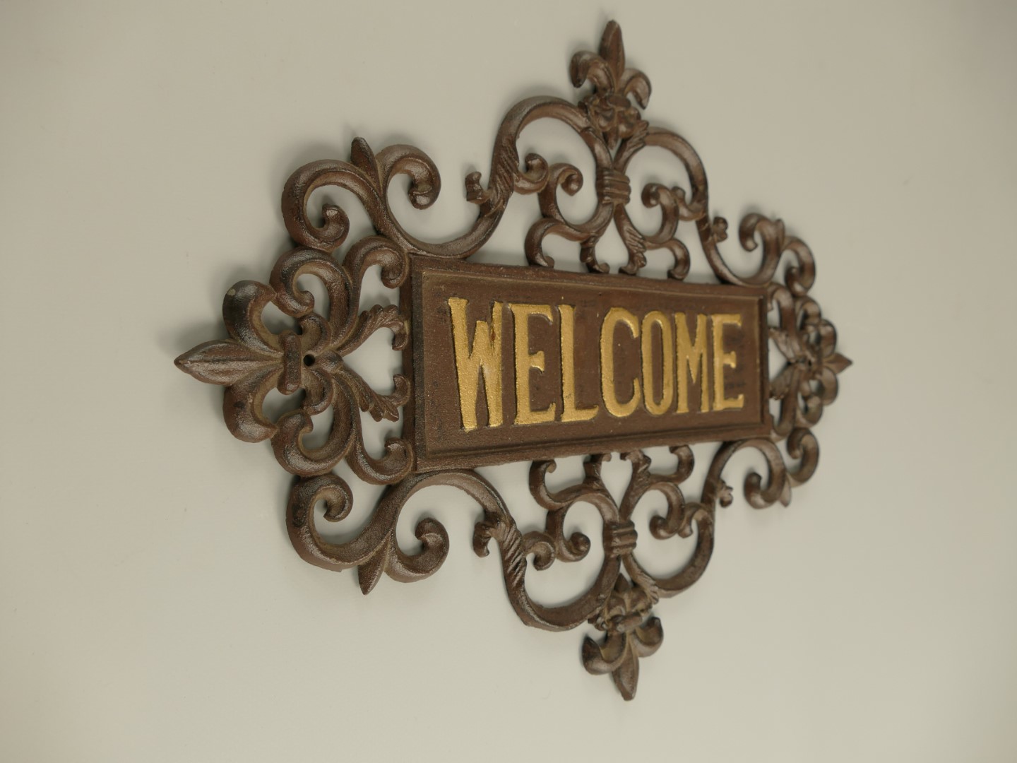Wandschild Eisen Welcome L.40x32cm P/St.