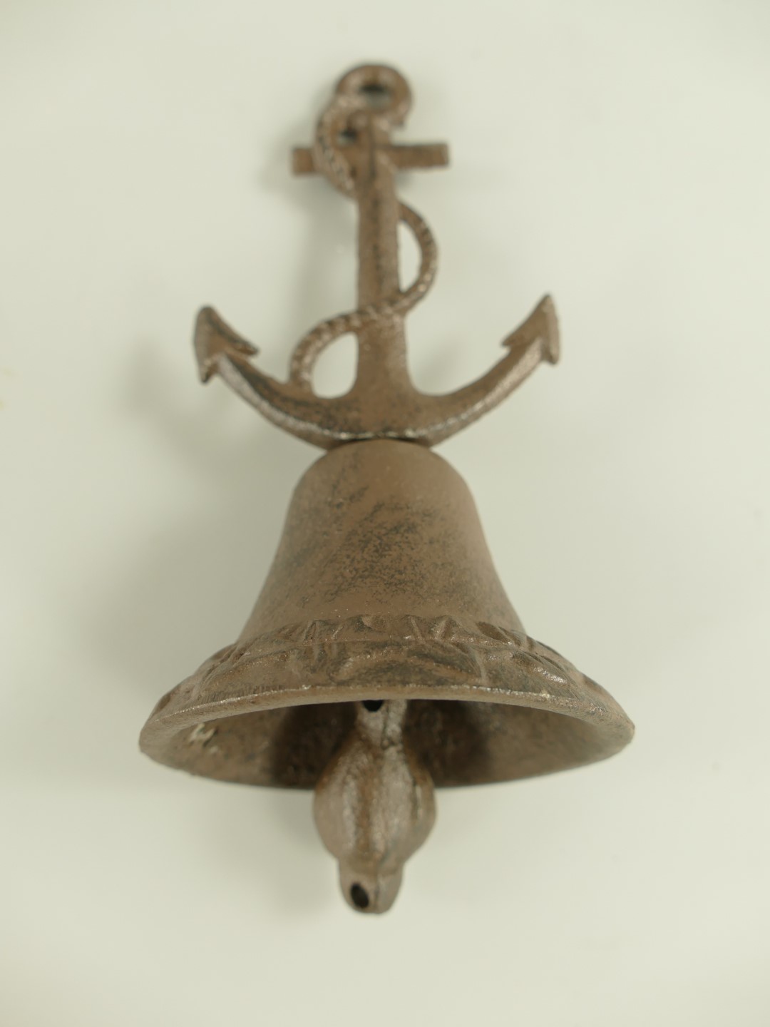 Tischglocke Anker Gußeisen rustikal braun H.18x9cm