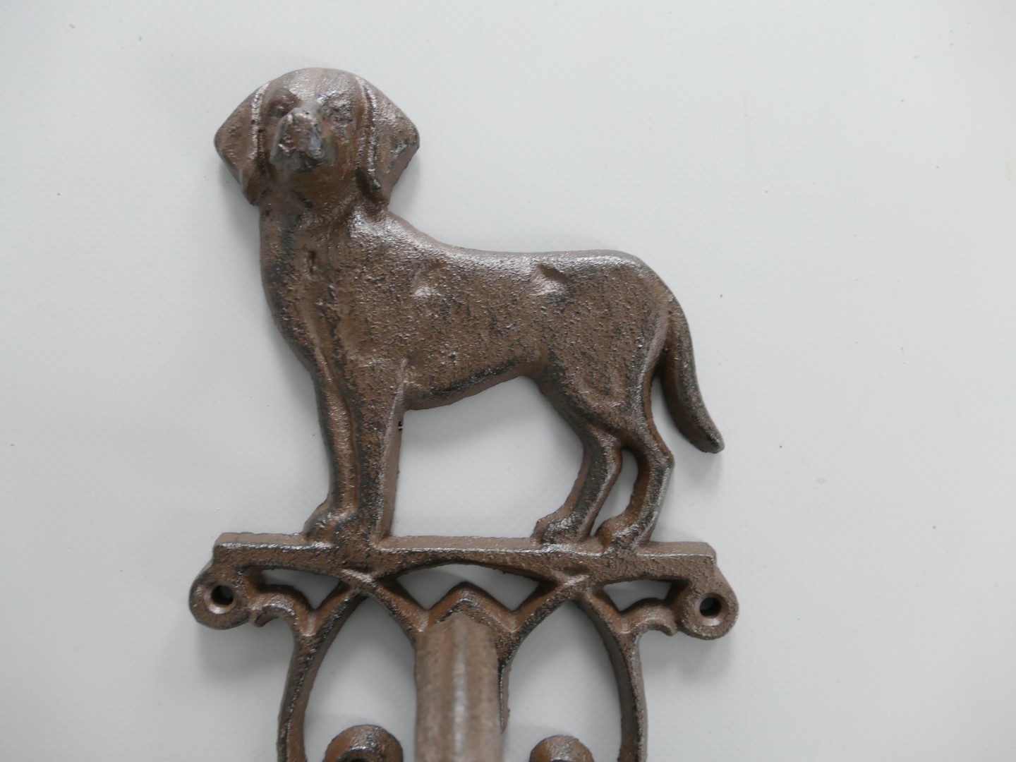 Wandglocke Hund Gußeisen rustikal braun H.24cm