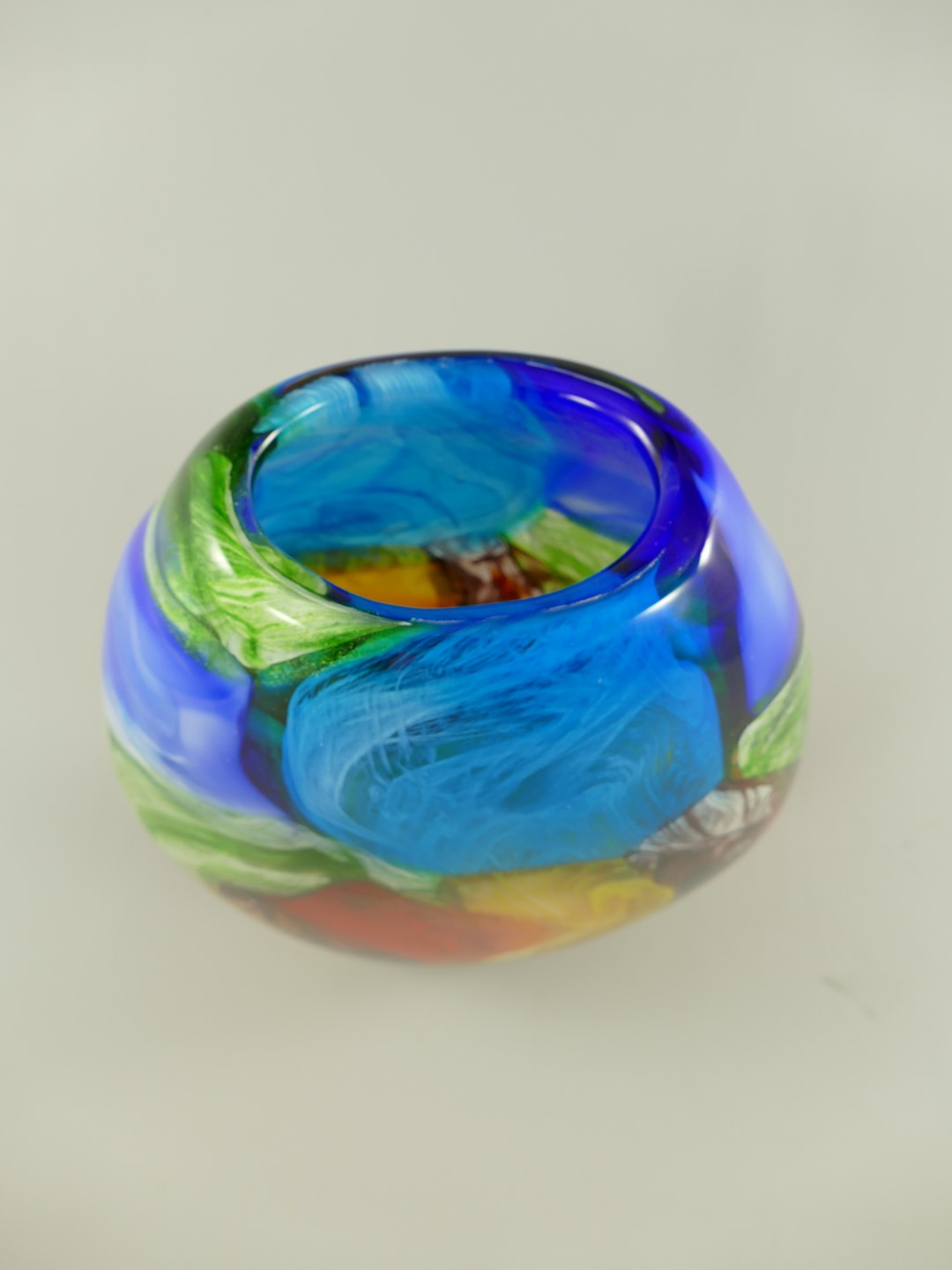 Glas Vase farbe H.34x10cm