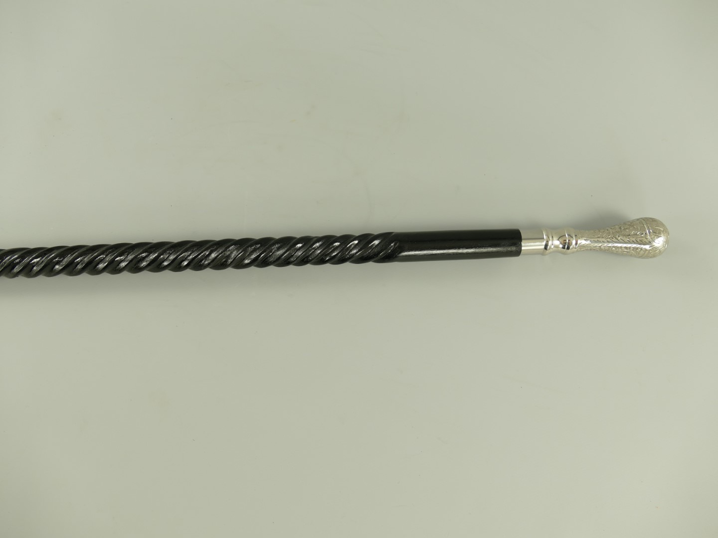 Spazierstock vernickelt Holz schwarz L.97cm