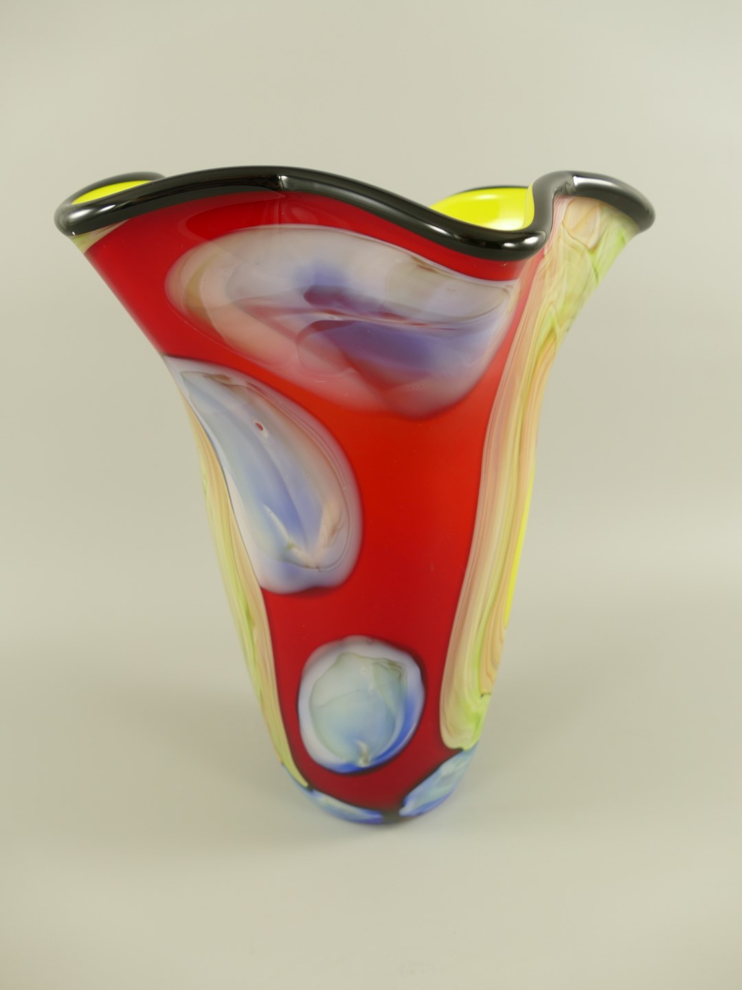 *ANG. Glas Vase farbe H.34cm