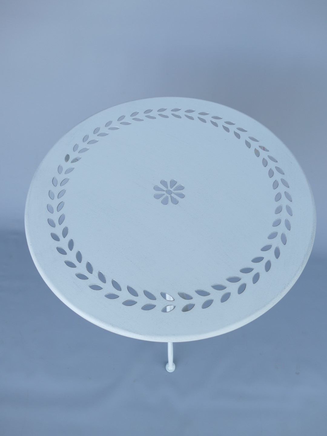 *NT 2xStuhl/Tisch(60) H.92cm Eisen rust. WEISS SET