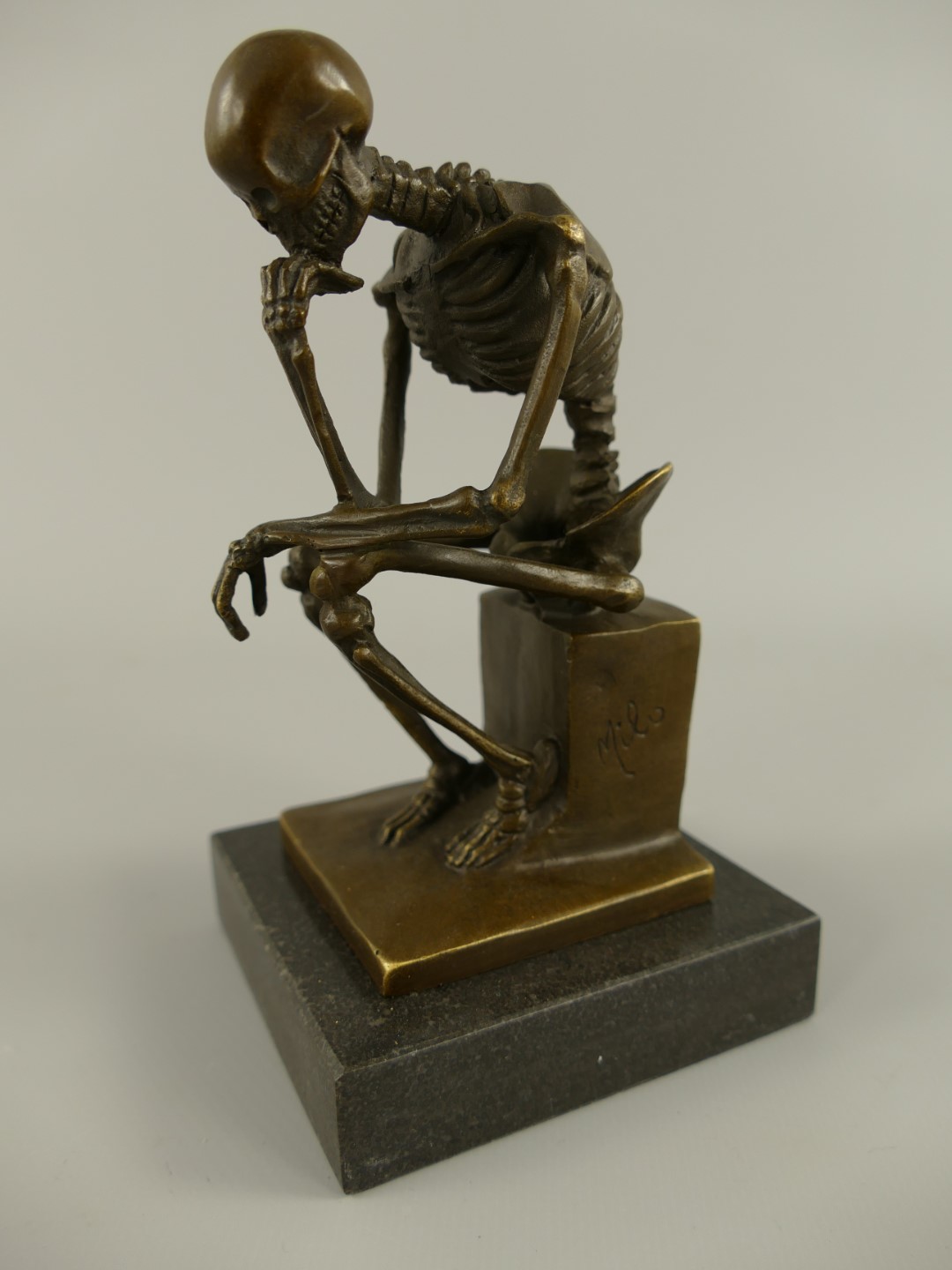 Figur Bronze Skelett H.15x9cm