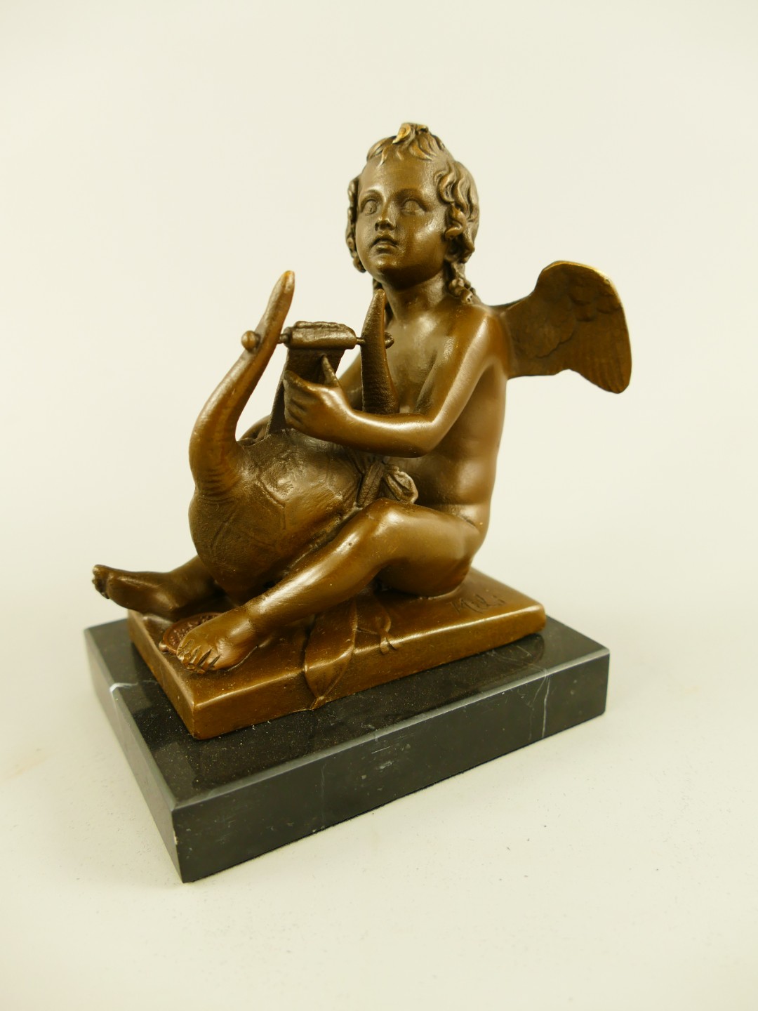 *RAUS*PREIS* Figur Bronze Engel mit harfe H.11cm