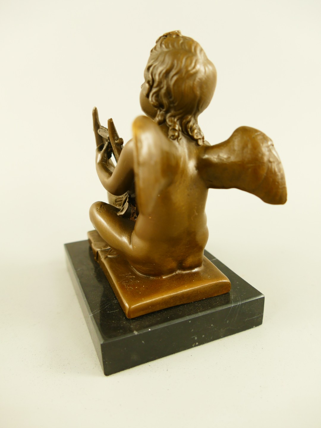 *RAUS*PREIS* Figur Bronze Engel mit harfe H.11cm