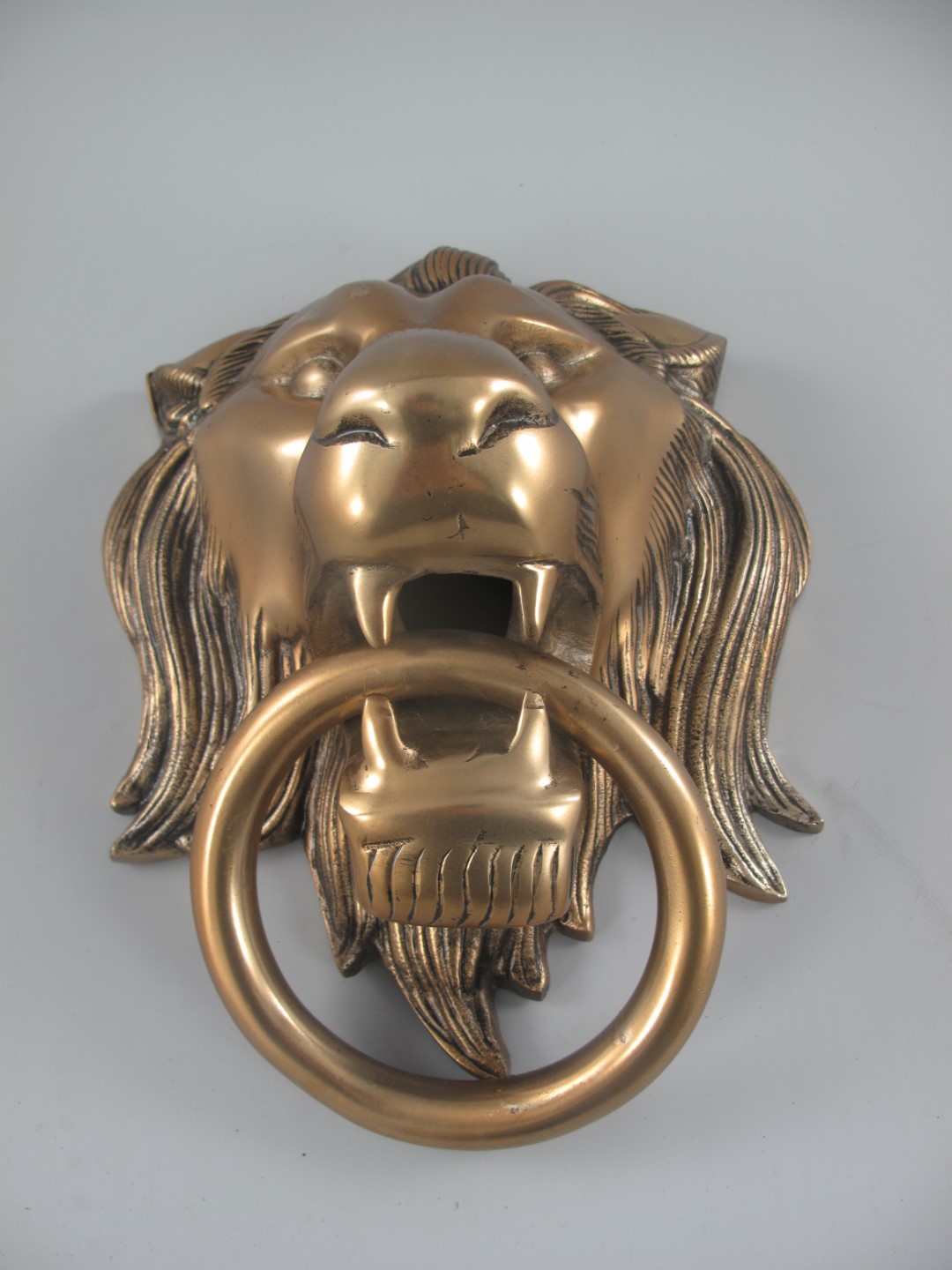 *ANG. Türklopfer Löwe ALU BRONZE farbig H.33x23cm