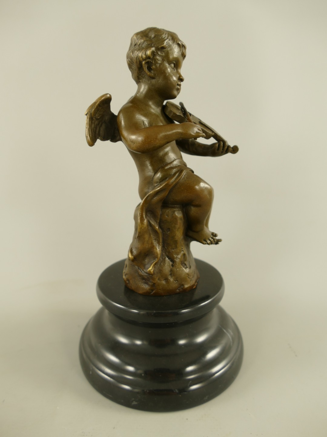 *RAUS*PREIS* Figur Bronze Engel mit geige H.18cm