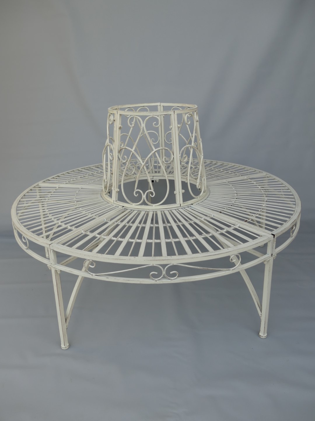 Baumbank Eisen rustikal weiss L.135cm