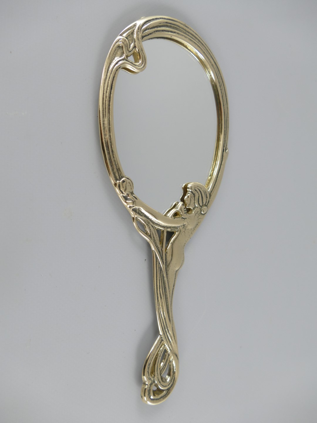 Handspiegel Dame Messing groß H.25cm(IT)