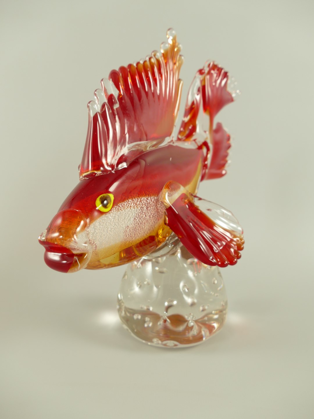 *ANG. Glasfigur Fisch farbe H.24cm
