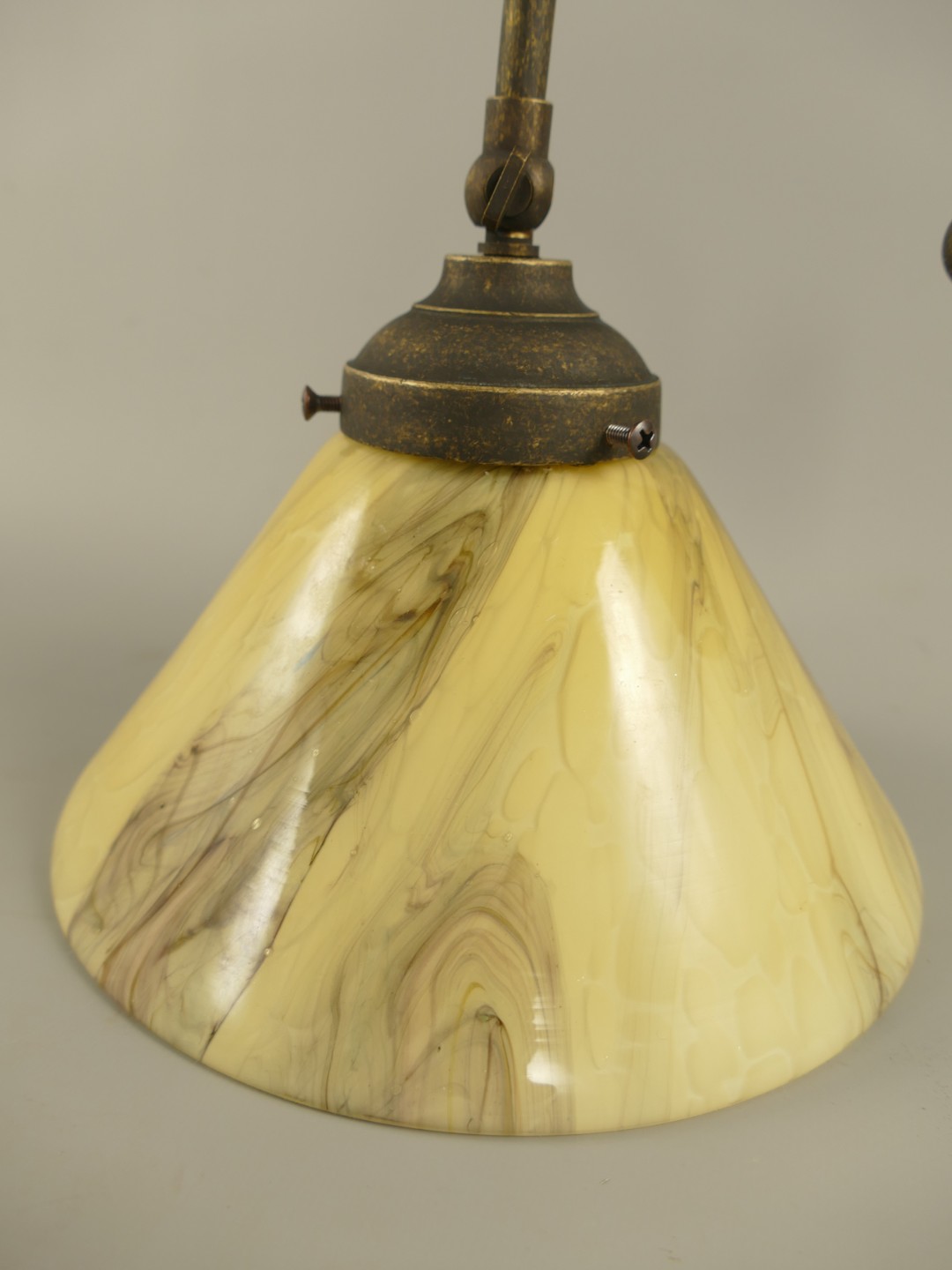 Wandlampe E14 Mes. brün. Schirm(215.100GM) H.20cm