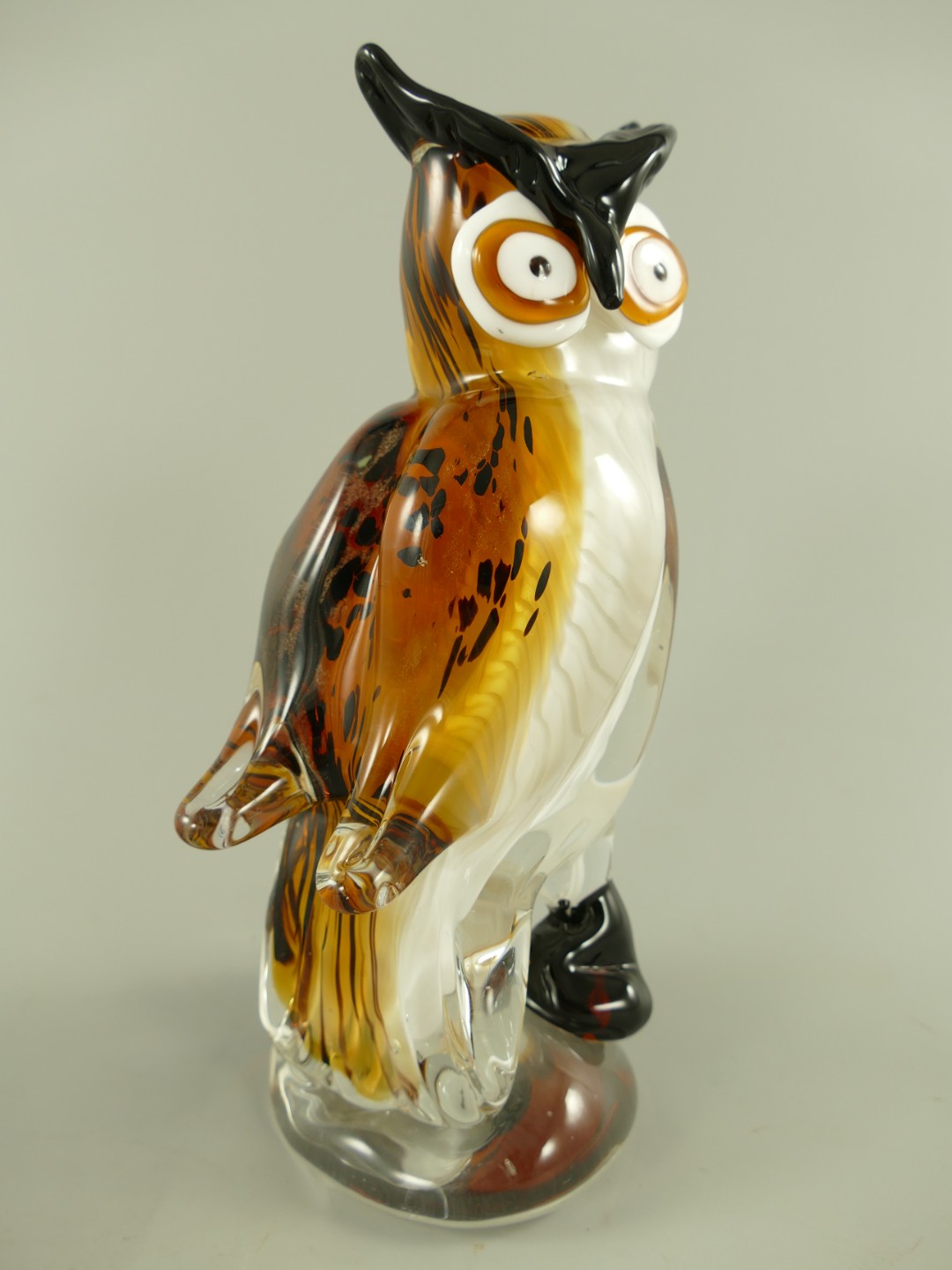 Glasfigur Murano styl Eule farbe H.25cm