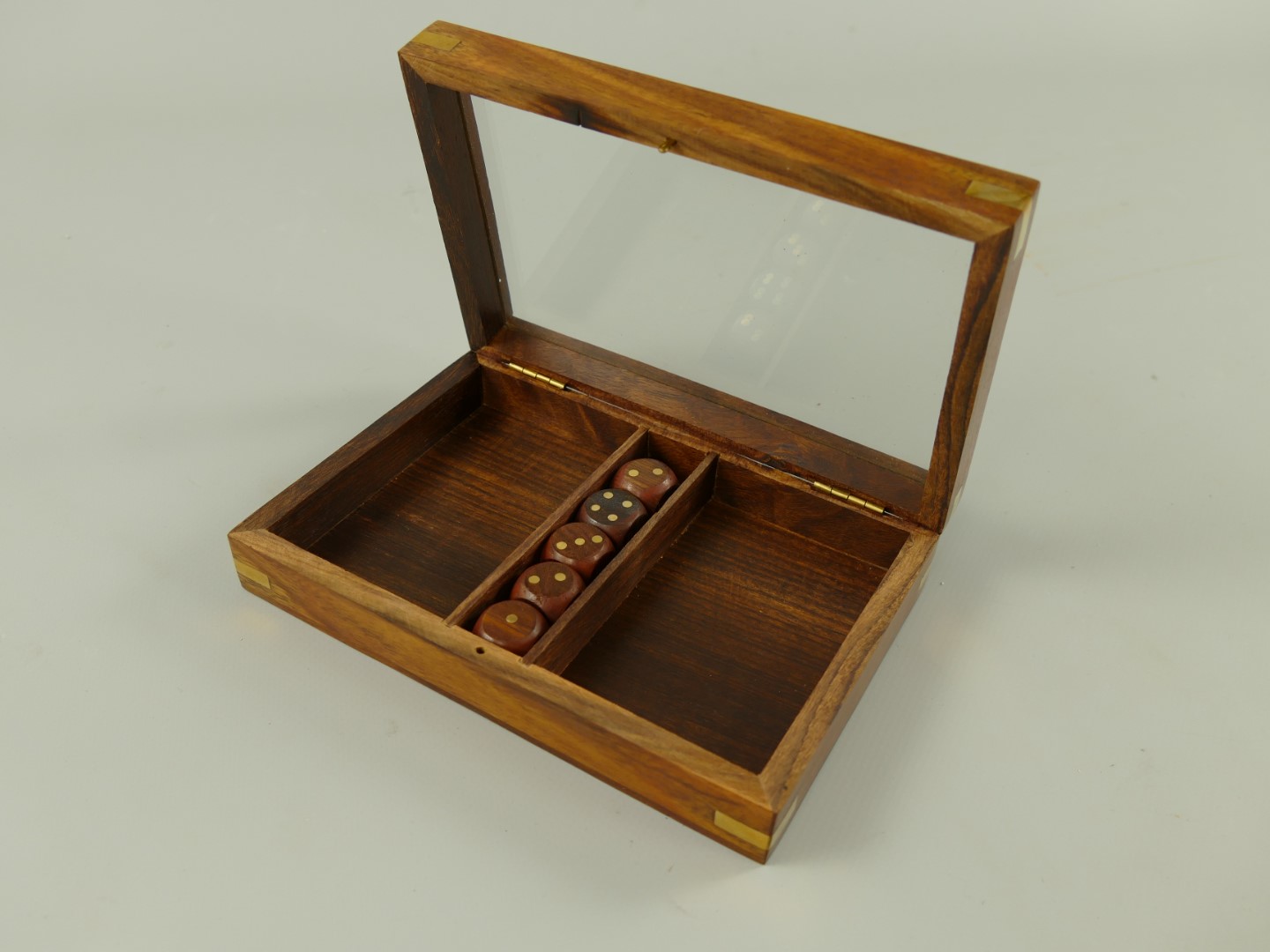 Spielkarten Holzbox Würfel (5x) L.18x12cm