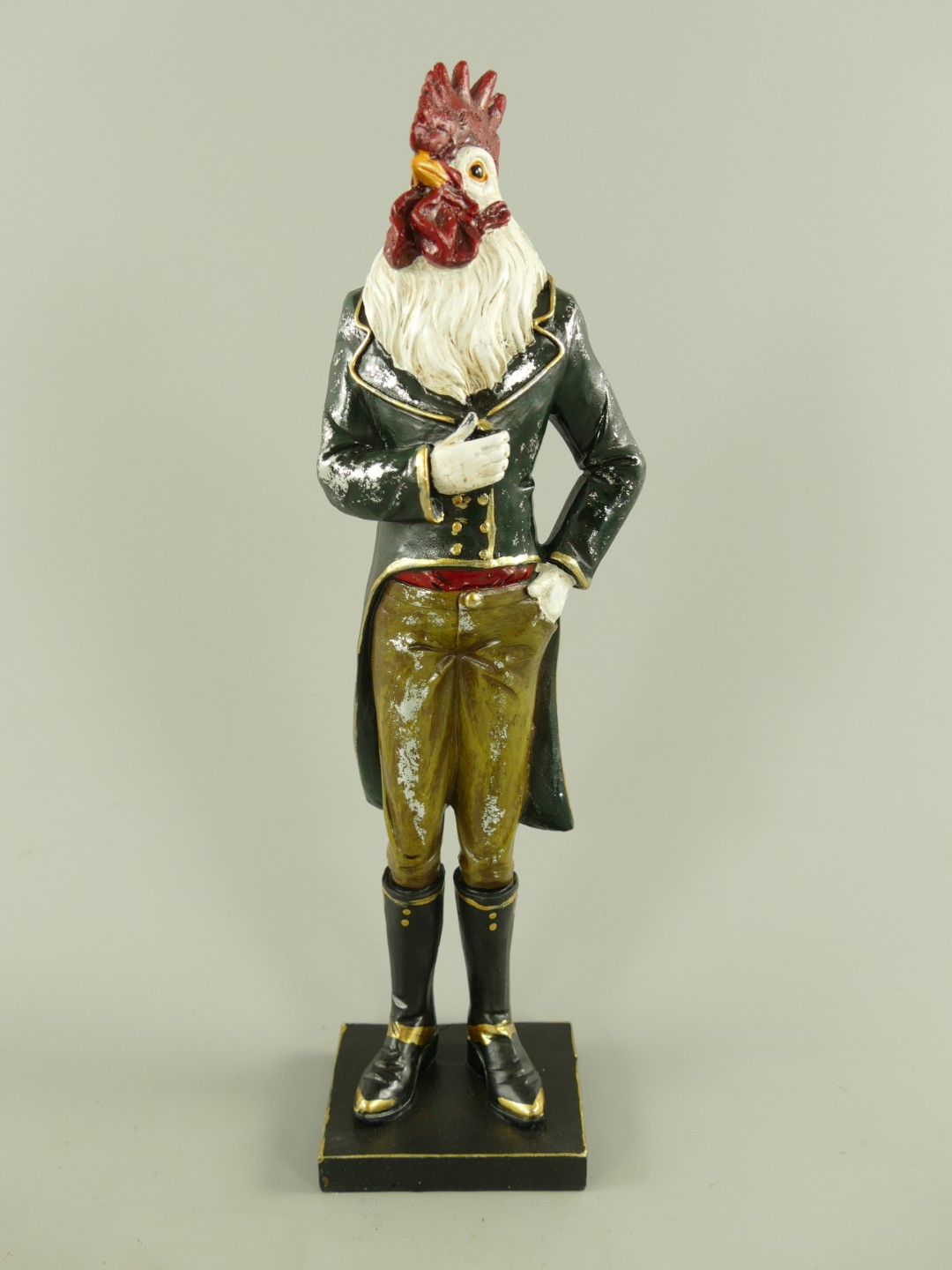 Figur Polystein Hahn farbig H.36x10cm