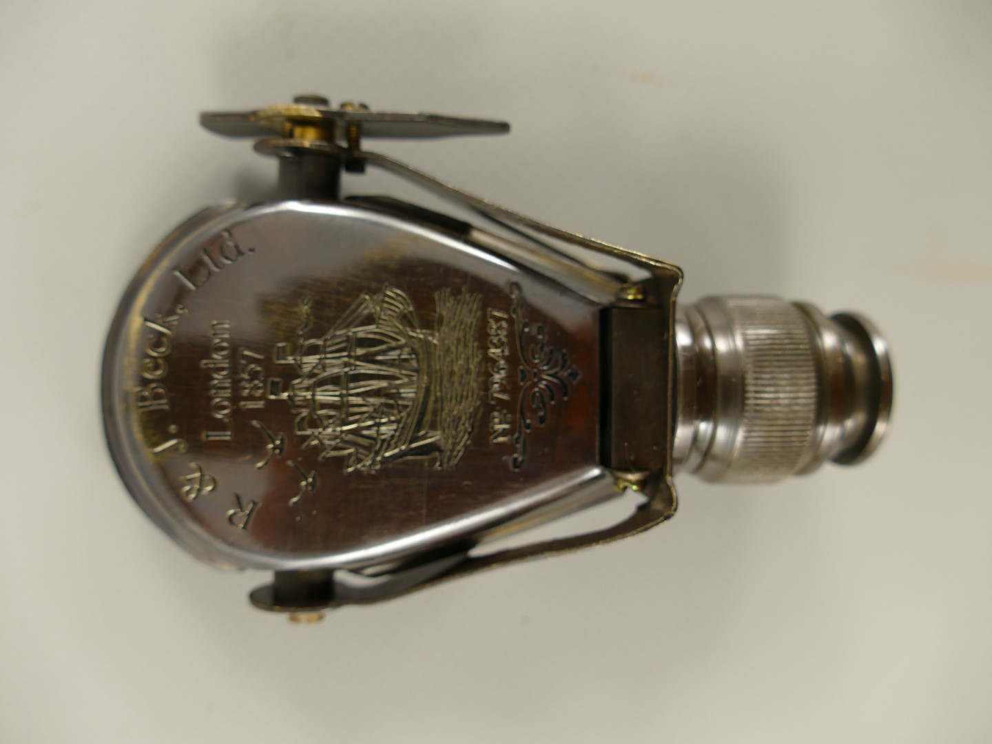 Fernrohr Messing brüniert Leder box L.10cm