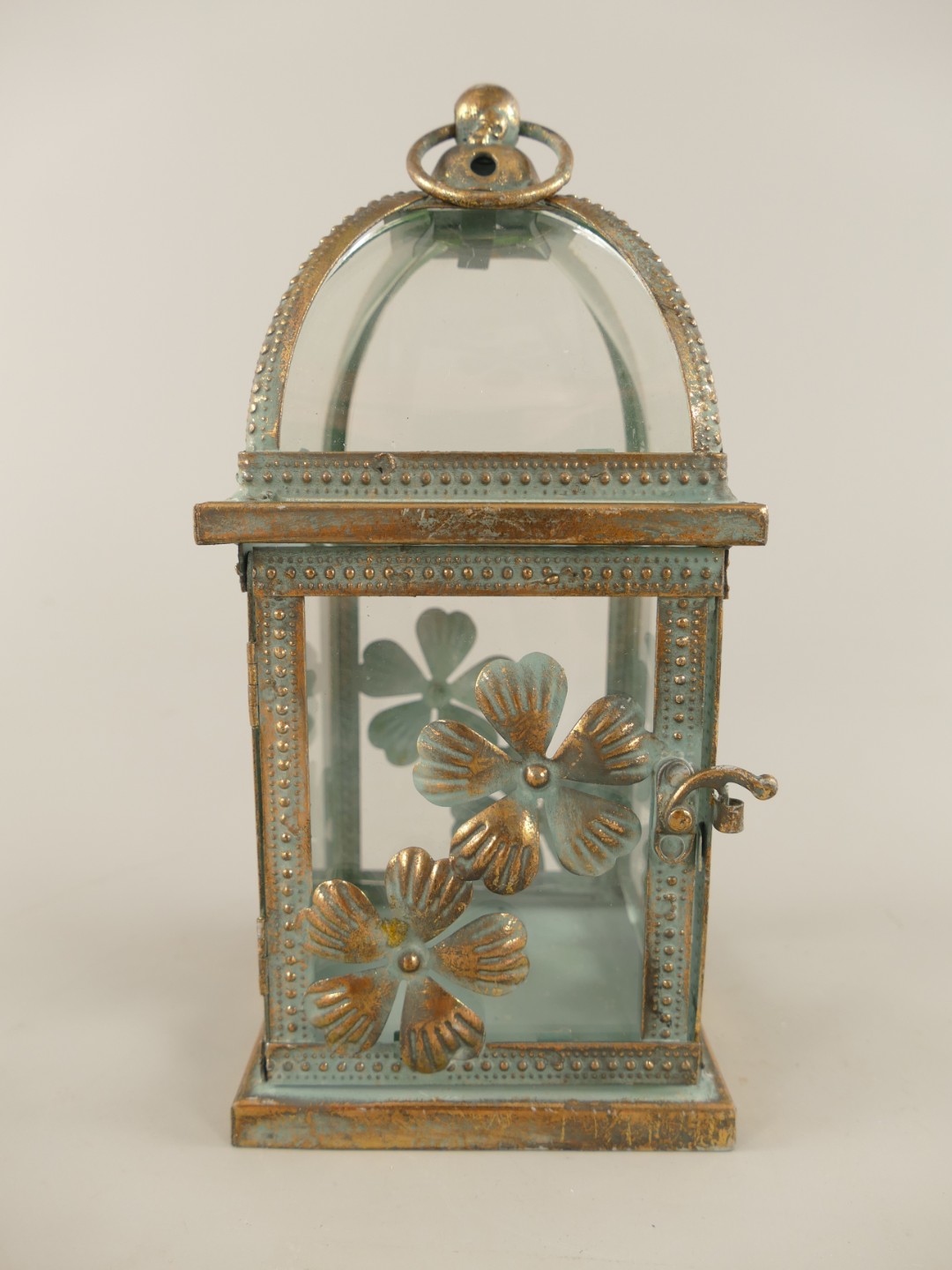 Laterne rust. Gold Eisen farbe H.23cm